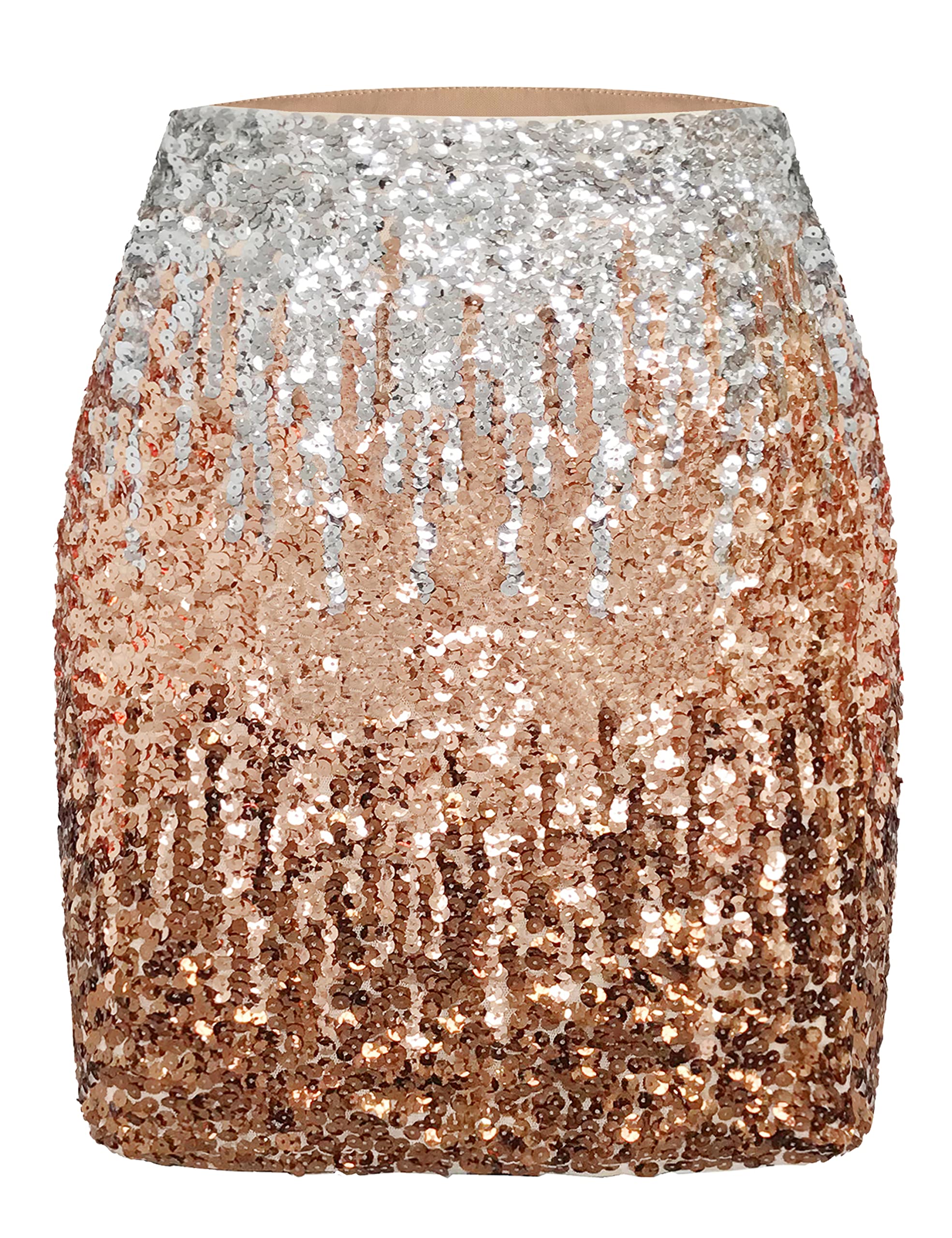 Sparkly Sequin Bodycon Mini Skirt for Women - Stretchy Party Skirt for Night Out, Club, Date Night & Special Occasions