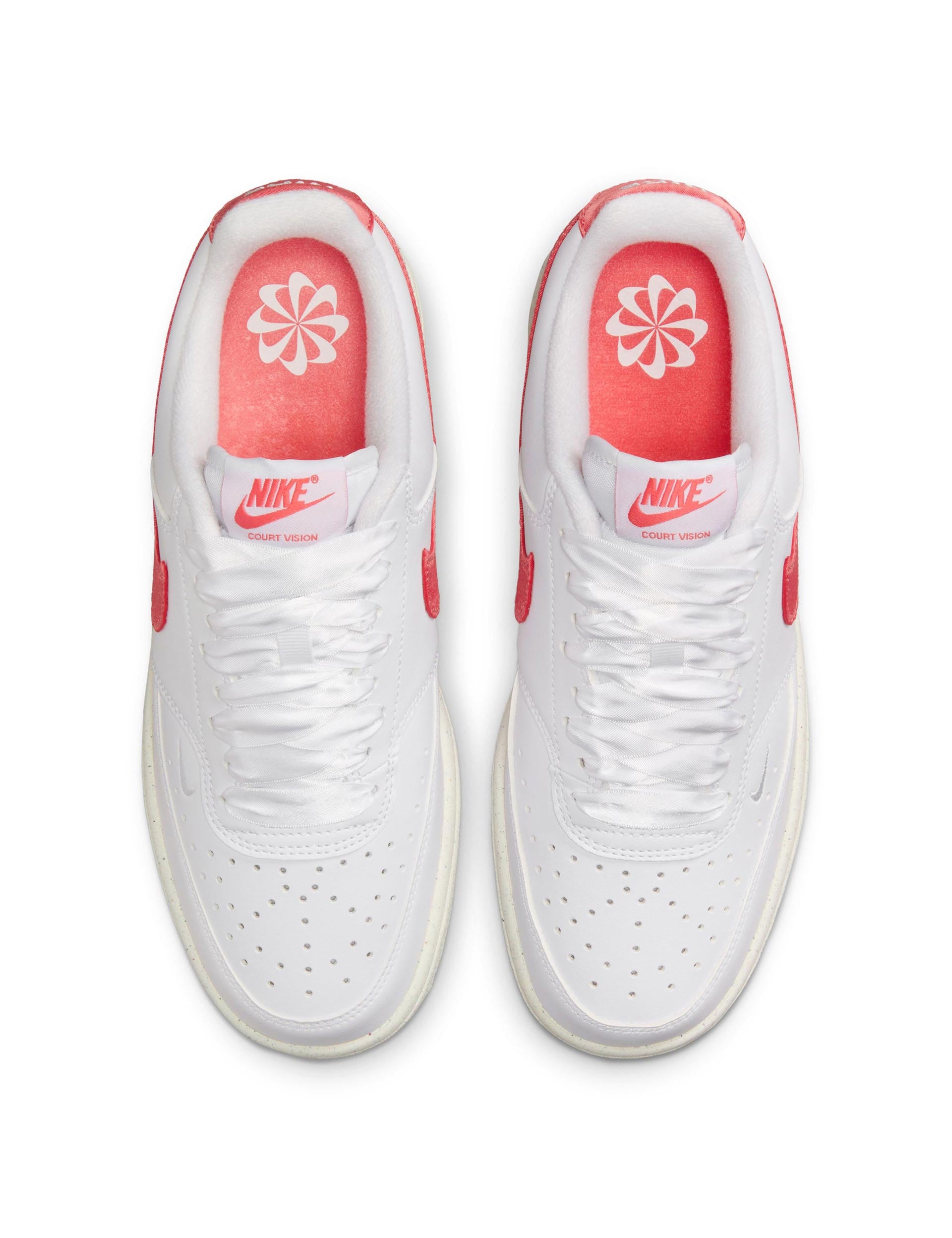 Nike Court Vision Low Next Nature Sneakers - White/Magic Ember/Sail | Eco-Friendly Basketball & Casual Shoes for Men | Perfect for Streetwear, Gym & Everyday Wear