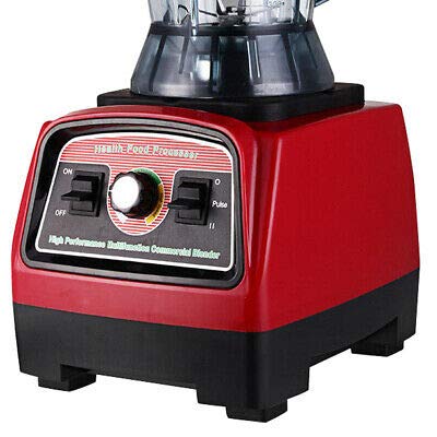 BPA Free 2800W Commercial Food Mixer & Juicer - 3.3HP Heavy Duty Motor with Timer, 110V, Red - Perfect for Restaurants, Bakeries & Juice Bars