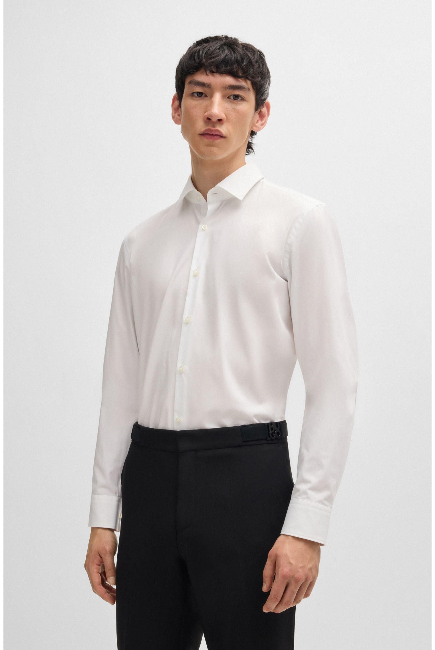 Hugo Boss C-Jenno Easy Iron Plain Dress Shirt for Men - Premium Non-Wrinkle Business Casual Shirt - Perfect for Office, Meetings & Formal Events (Model 50289499)