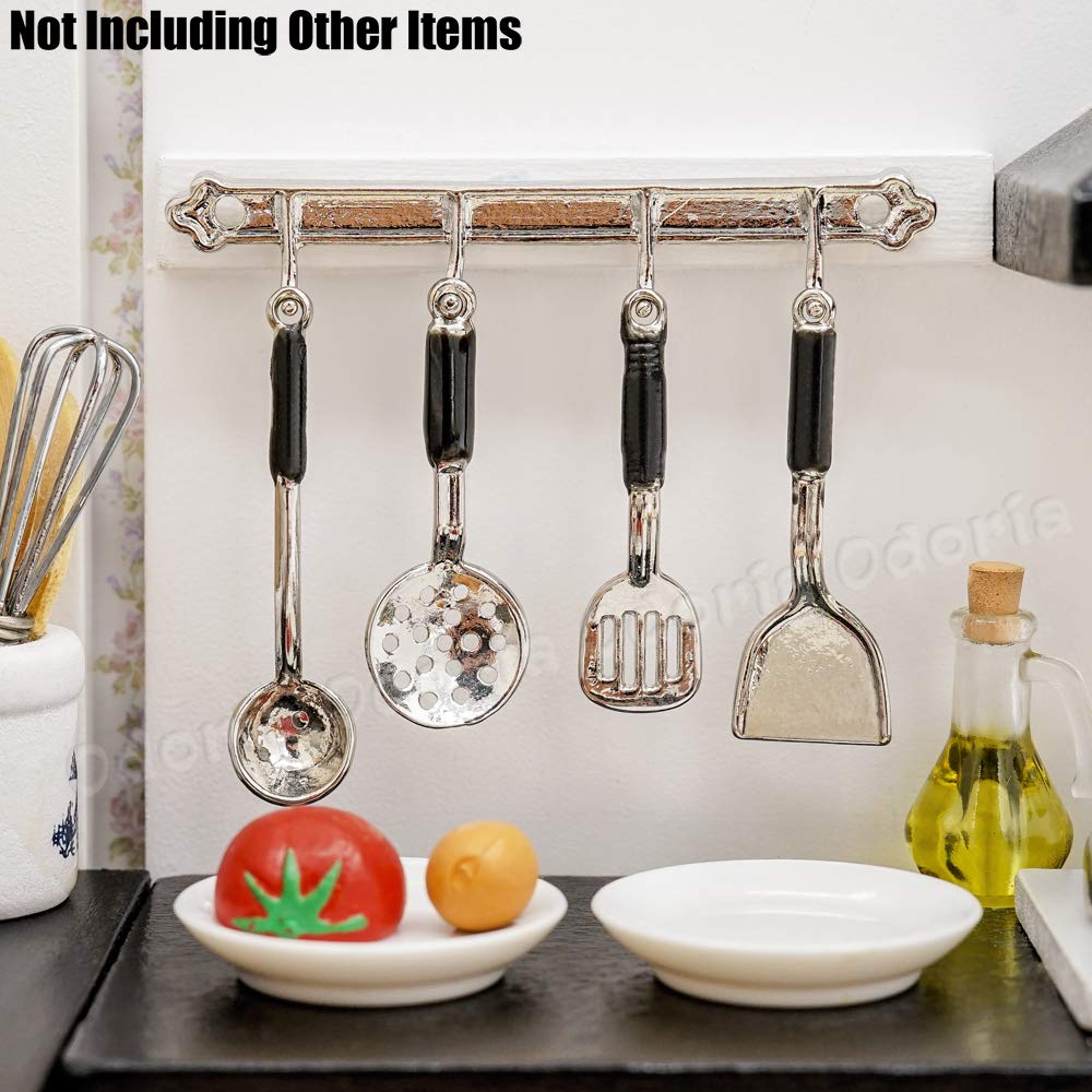 1/12 Scale Miniature Kitchen Utensils Set - Silver Dollhouse Accessories for Realistic Mini Cooking & Home Decor Display