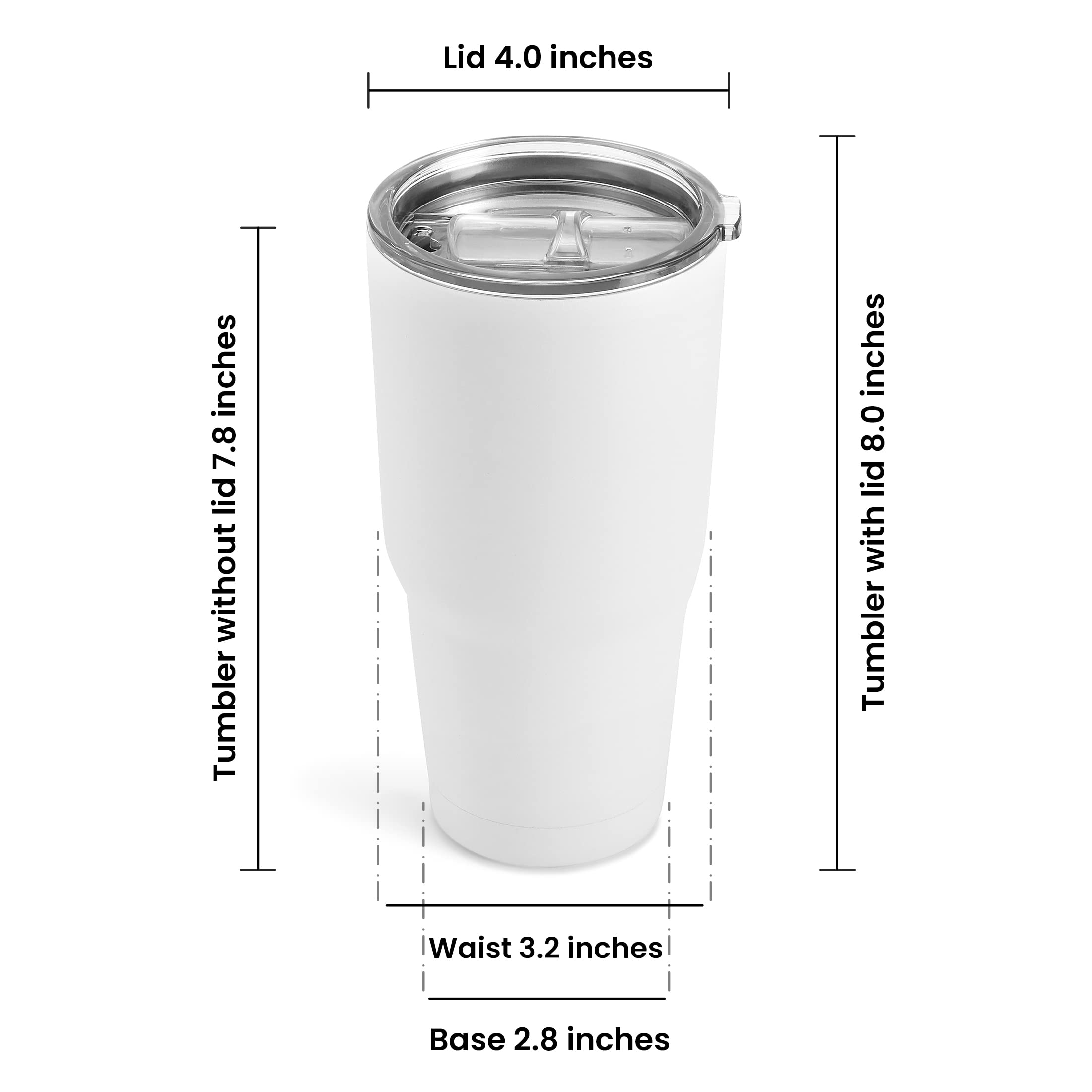 Makerflo 30 oz White Powder Coated Tumbler - 25 Pack with Lid & Straw | Laser Engravable, UV DTF, Epoxy & Vinyl Ready | Perfect for DIY Gifts, Customization & Personal Projects | Great for Office, Party Favors & Promotional Events