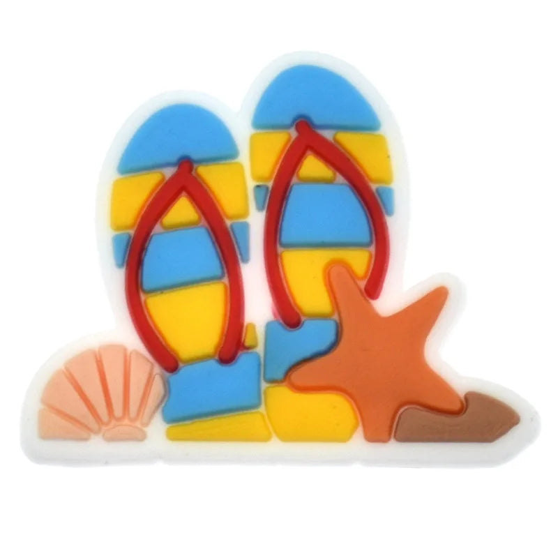 Trendy Summer Beach Shoe Charms Pins for Crocs - Fun Shoe Accessories & Decorations for Kids & Adults - Perfect for Christmas Parties, Beach Vacations & Everyday Wear