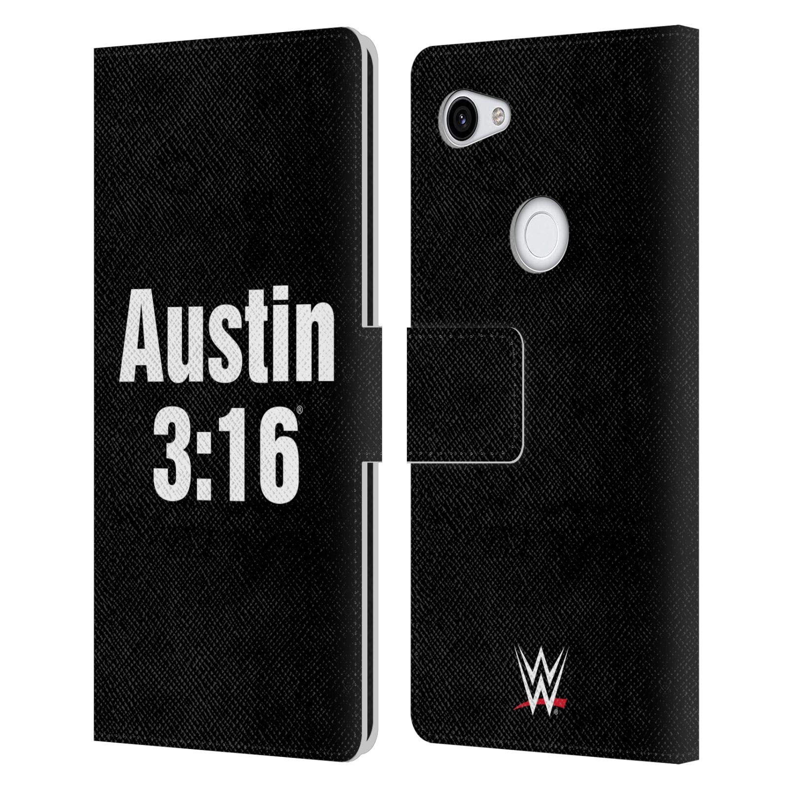 Head Case Designs WWE 3:16 Steve Austin Leather Book Wallet Case Cover for Google Pixel 3a XL – Perfect for Wrestling Fans & Daily Protection