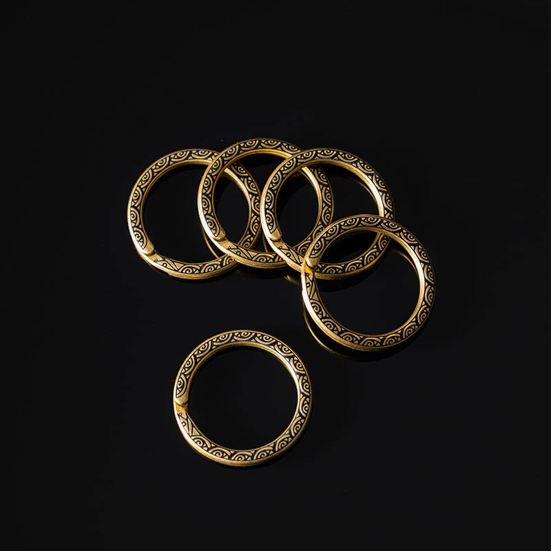 Brass Snake Keychain 5pcs - 32mm Key Rings for Home, Car & Office Keys