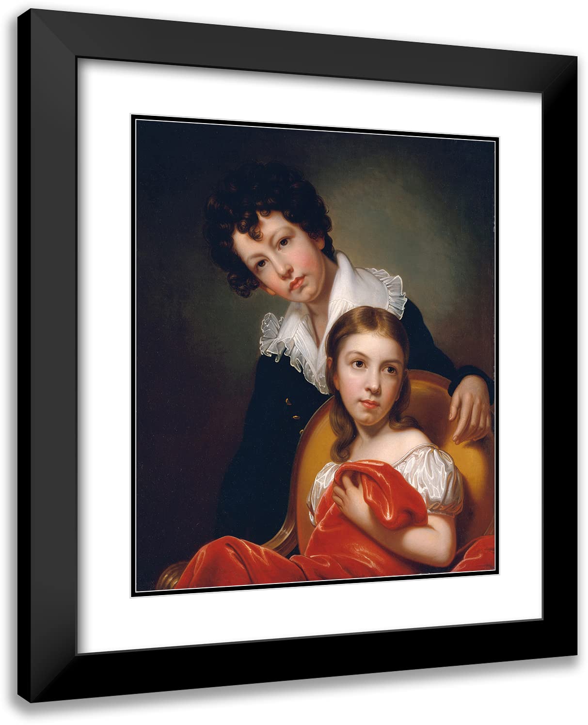 Rembrandt Peale 15x17 Black Modern Framed Museum Art Print - Michael Angelo and Emma Clara Peale (1826) | Double Matted Wall Decor | Perfect for Living Room, Office or Gallery Display
