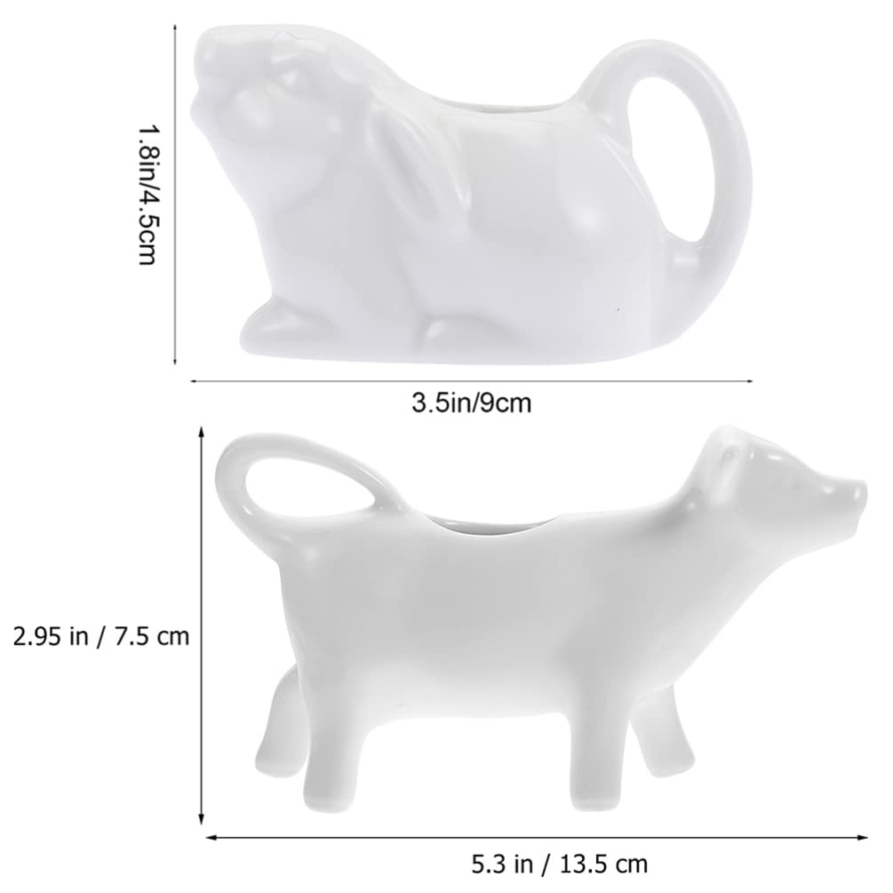 2-Pack Ceramic Milk Pitcher & Sauce Jug - 16oz Cream Frothing Cup for Coffee, Latte & Hot Chocolate - Durable Ceramic Milk Kettle for Barista, Home & Cafe Use