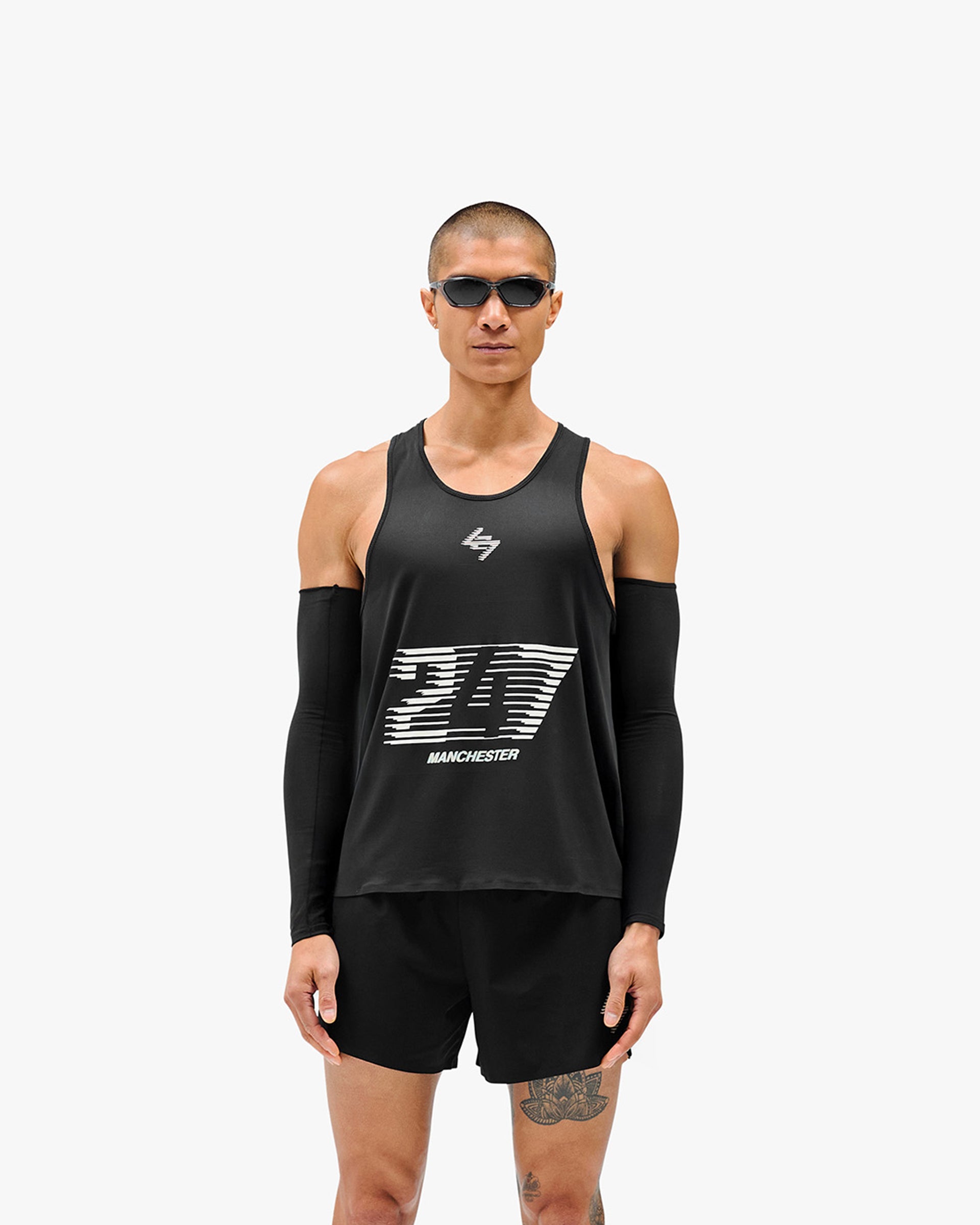 247 Manchester Singlet for Men - Soft Cotton Breathable Sleeveless Undershirt - Black - Perfect for Gym, Workout, and Everyday Wear