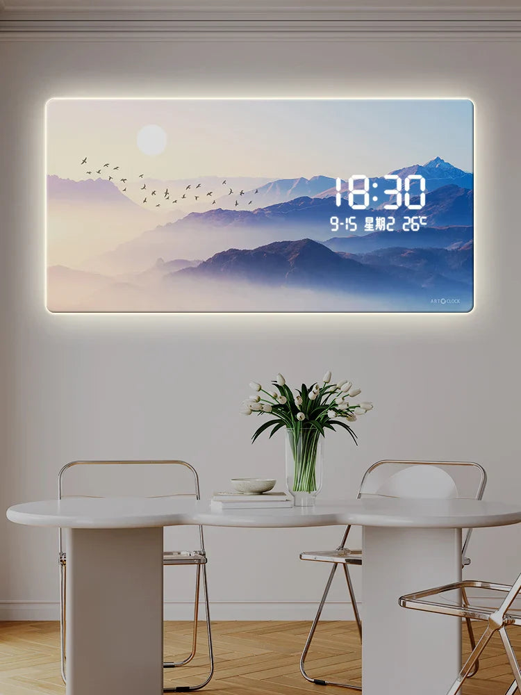 Early Morning Digital LED Wall Clock - Large Display Alarm Clock with Date & Temperature for Bedroom, Office, Kitchen | Easy to Read, Battery Operated