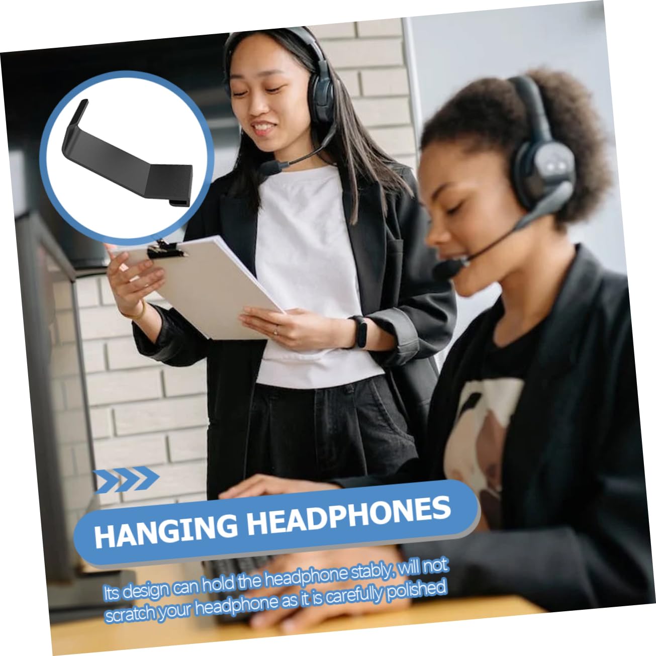 Gadpiparty 6-Pack White Wall Mount Headphone Stand Holder - ABS Headset Display Hanger & Earphone Organizer for Home, Office, Gaming Setup (Perfect for Desk, Studio & Headphone Storage)