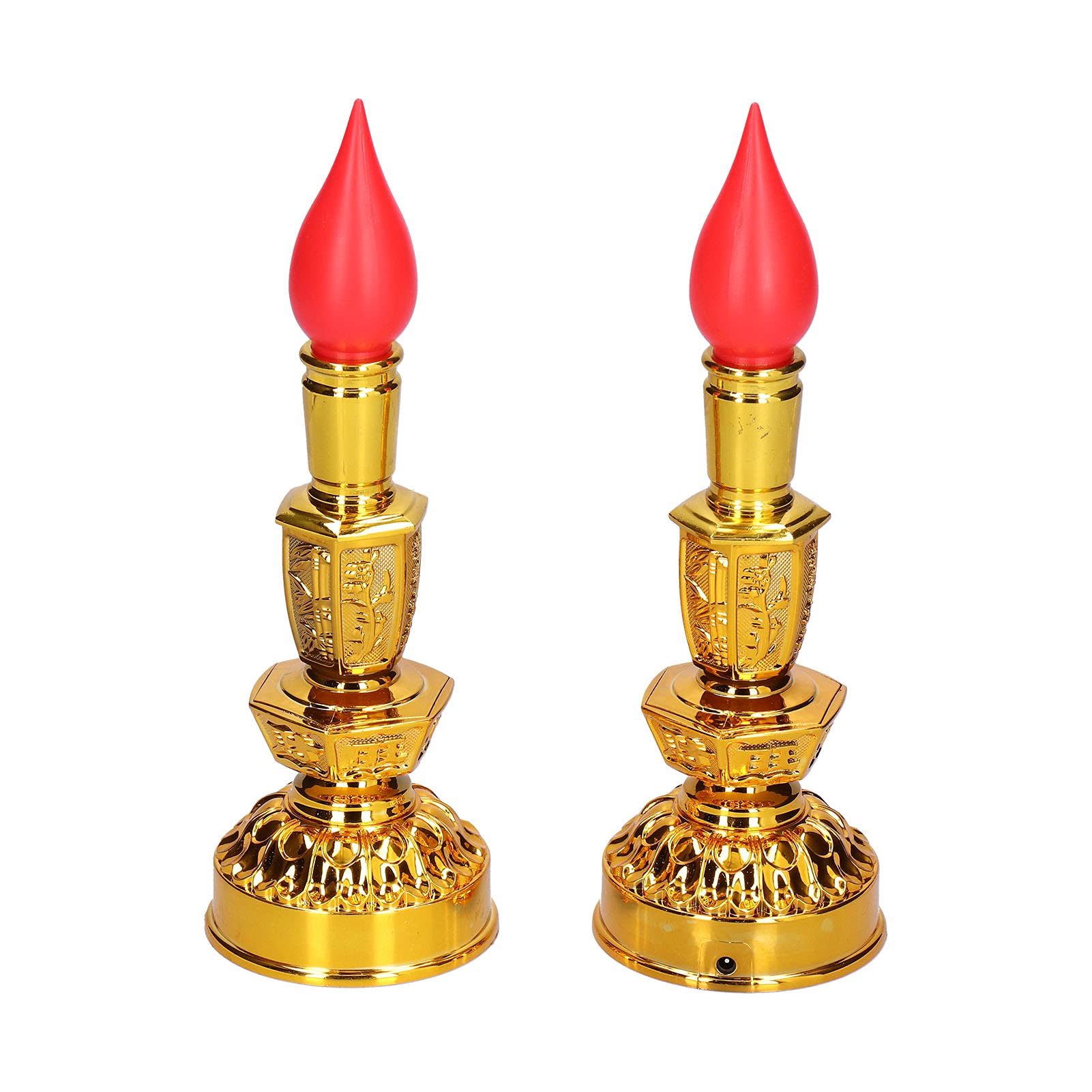 LED Candle Lamp - Chinese Style Traditional Buddhist Decor Light for Temples, Yoga Studios, Meditation Rooms - Floral Design, Retro Electric Candle for Spiritual Practice & Relaxation