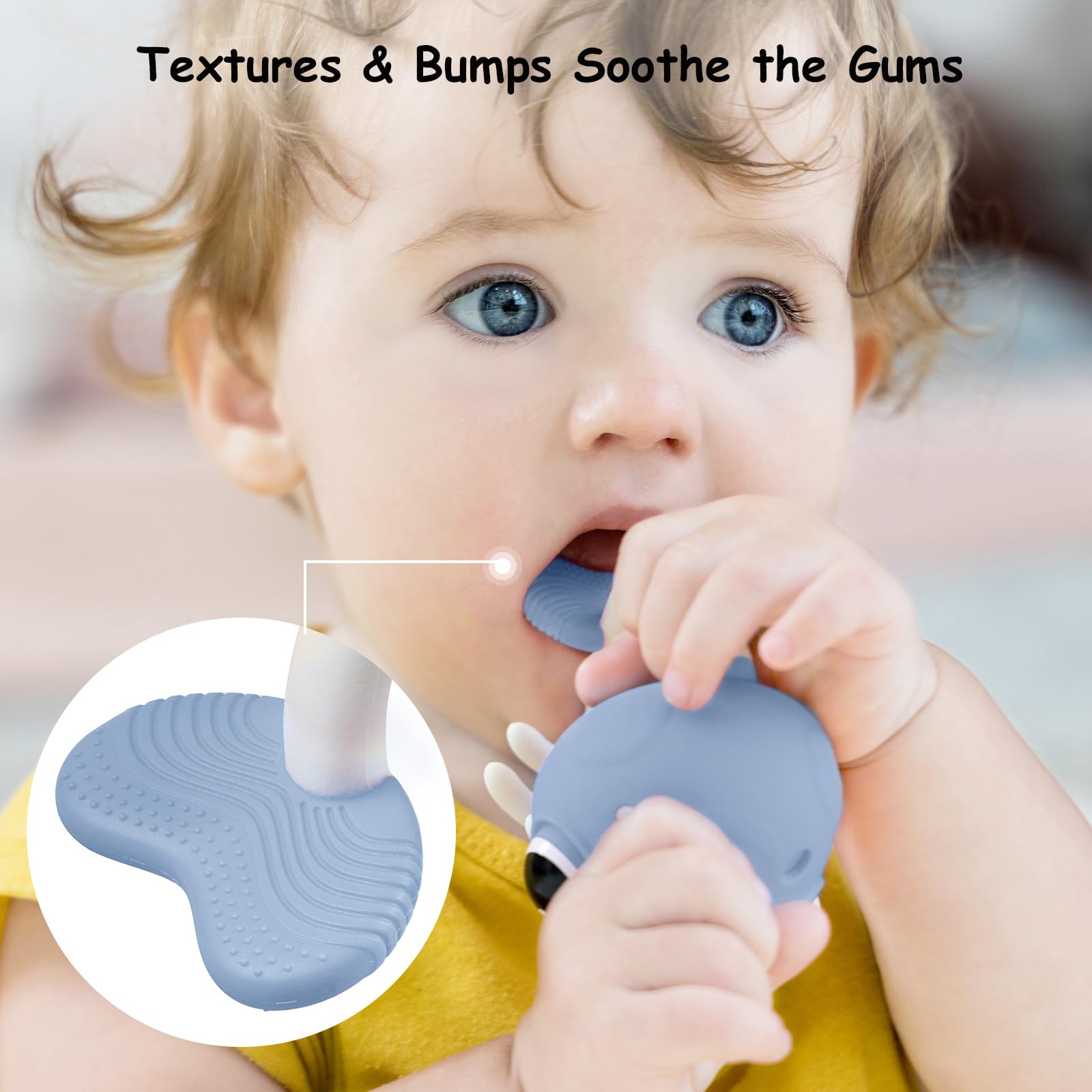 Mombella Soft Silicone Baby Teething Toys for 3-12 Months - BPA Free Clownfish Teether with Pacifier Clip | Soothing Infant Chew Toy for 6-9 Month Old Babies (Blue) | Perfect for Daycare, Travel & On-the-Go Teething Relief