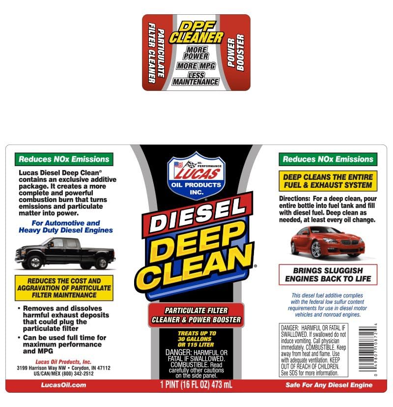 Lucas Oil 10872 Diesel Deep Clean Engine Oil Treatment – 16 oz Bottle for Improved Performance & Fuel Efficiency – Ideal for Diesel Trucks, Heavy Equipment & Marine Engines