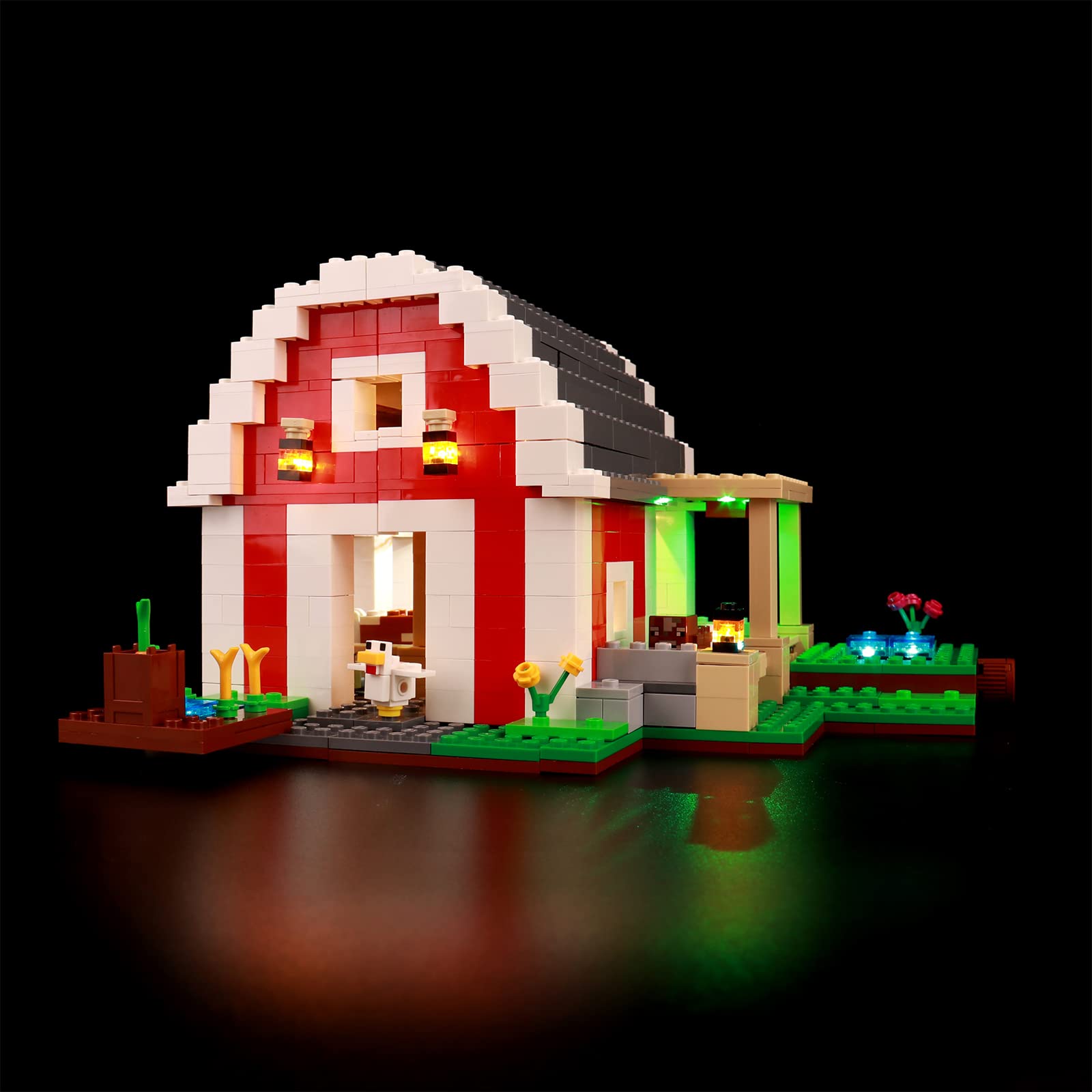 BrickBling LED Light Kit for Lego Minecraft The Red Barn 21187 - DIY Lighting Set for Lego Buildings | Enhance Your Minecraft Barn Display & Nighttime Play
