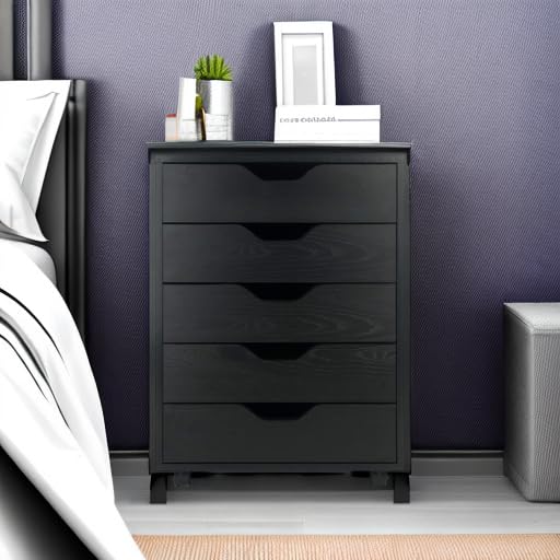 Winsome Halifax 5-Drawer Storage Organizer in Black - Perfect for Bedroom, Office & Closet Organization