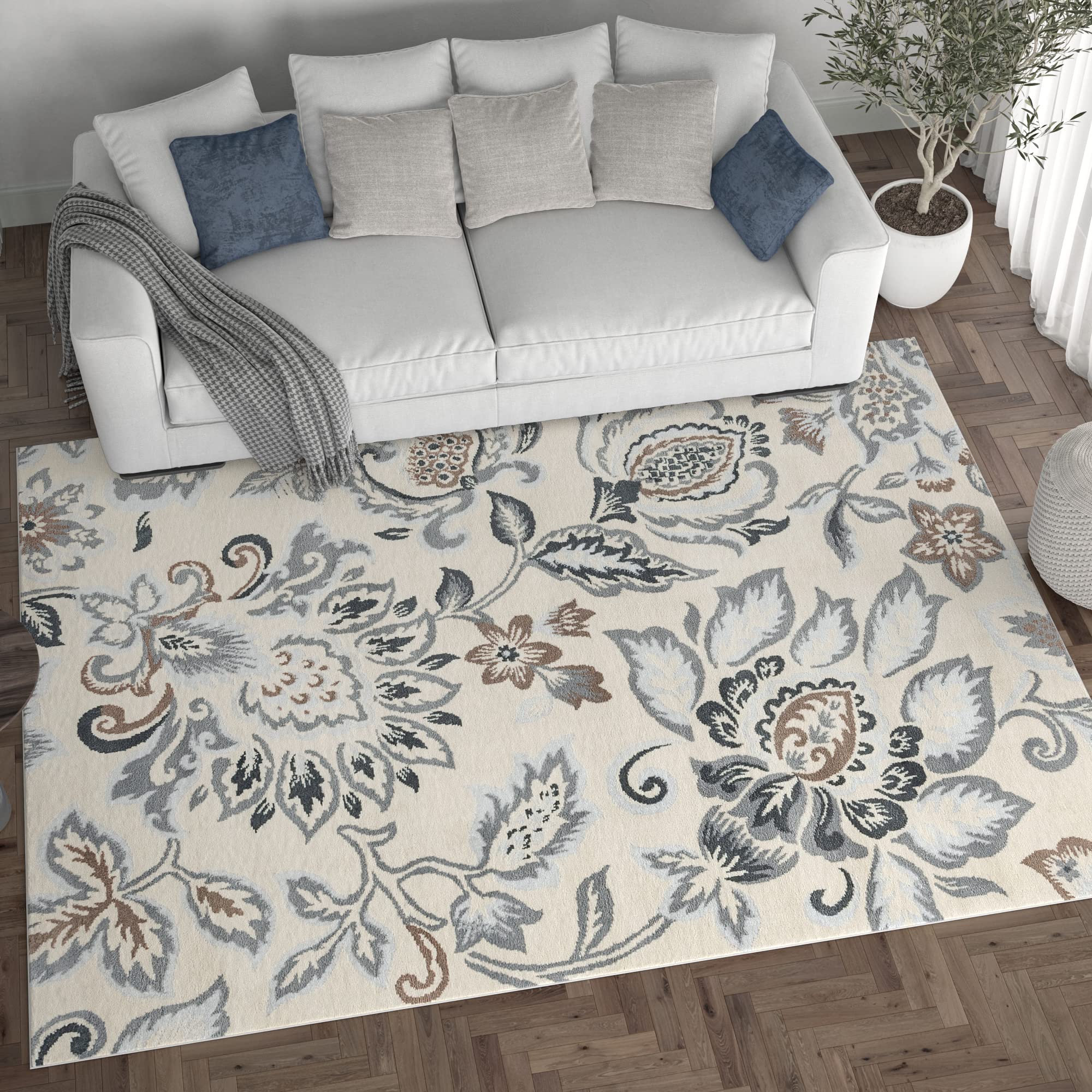 Stella Cream Large 8x10 Indoor Area Rug - Soft Contemporary Carpet for Living Room, Bedroom, Dining Room, Kitchen & Entryway - Perfect for Home Decor, Modern Spaces & Cozy Comfort