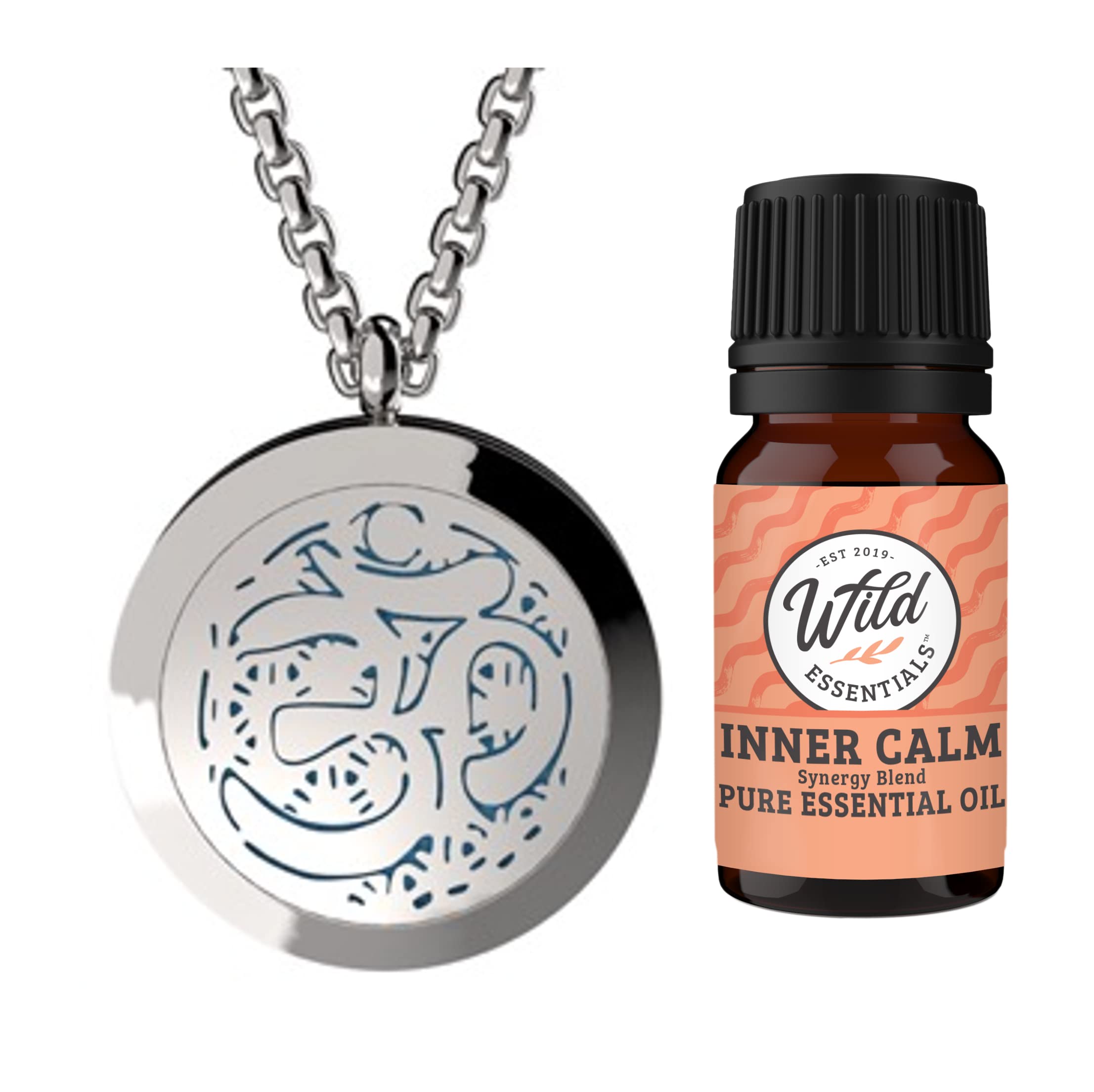 Aromatherapy Essential Oil Diffuser Necklace - Stainless Steel Locket Pendant with 24