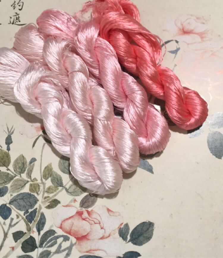80m Suzhou Embroidery Pure Mulberry Silk Thread (Set of 4) - Premium Untwisted Silk for Hand Embroidery, Cross Stitch & Needlework Projects