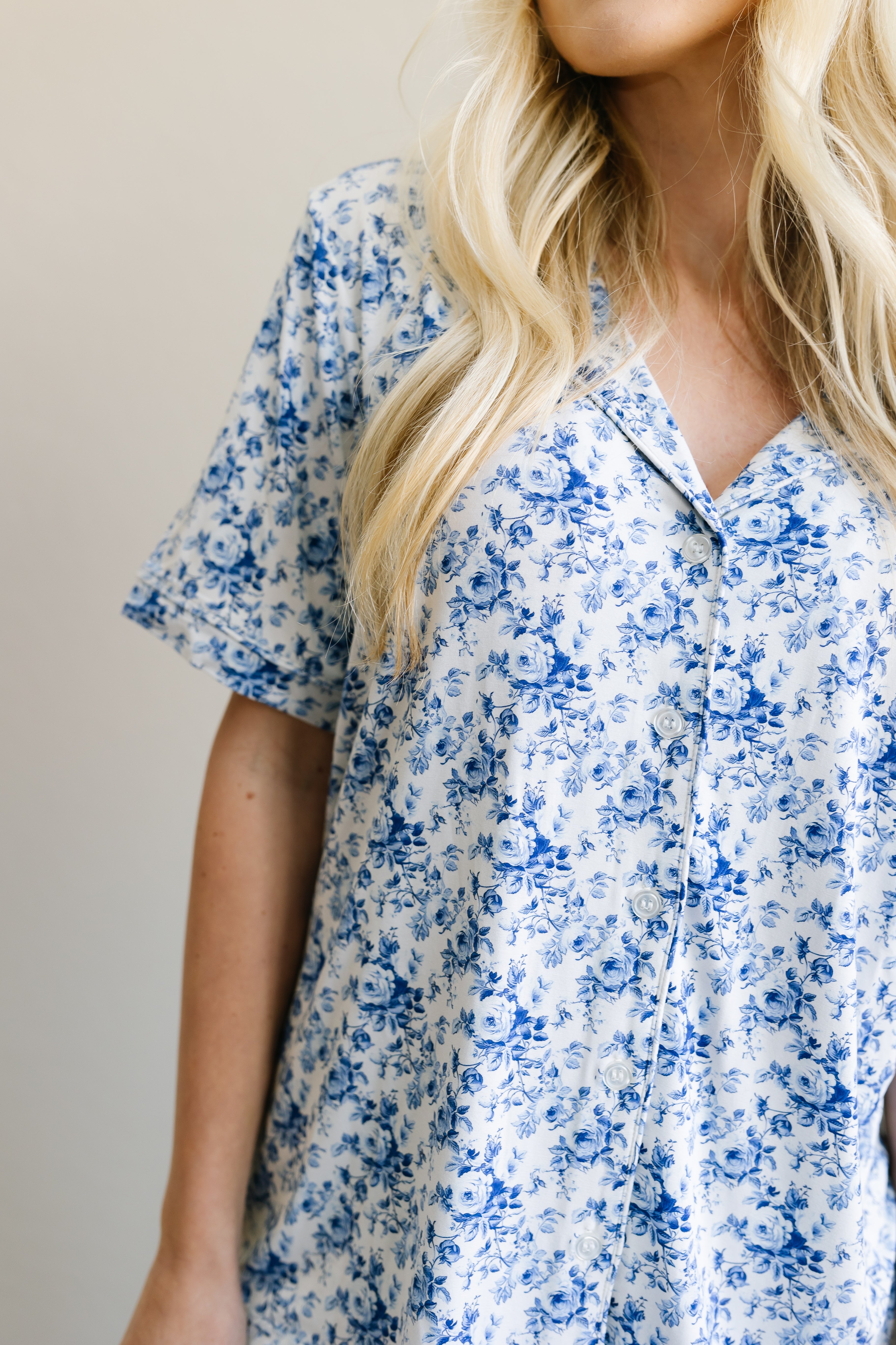 Blue Haven Women's Short Sleeve Pajama Set - Soft Cotton Sleepwear for Summer & Lounge Wear - Perfect for Bedtime, Relaxing at Home, and Sleepovers