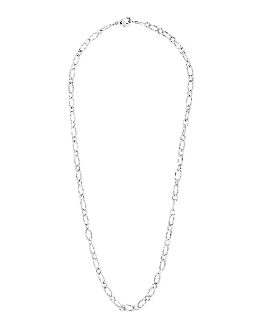 Textured Oval Link Chain Necklace for Women - Elegant Layering Jewelry for Everyday Wear & Special Occasions