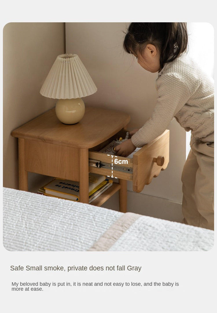 Solid Wood Nightstand - Beech or Oak Bedside Table for Bedroom, Modern & Rustic Home Decor, Durable & Stylish Furniture for Small Spaces