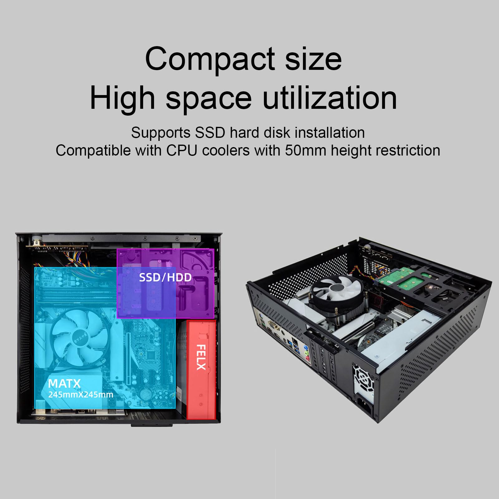 Compact Micro ATX & Mini ITX PC Case - USB 2.0 Gaming Computer Chassis for Small Form Factor Desktop Builds | Perfect for Home Office, Gaming Rigs & Space-Saving Workstations