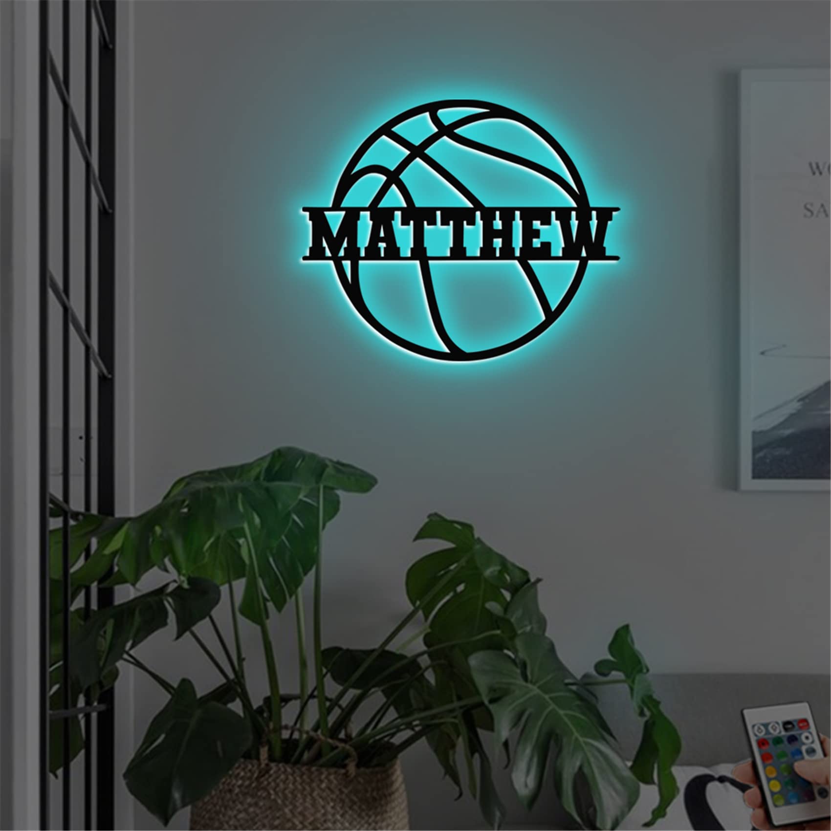 Personalized Name Basketball Night Light - Custom LED Basketball Wall Art Lamp for Boys, Sports Fans - Perfect Gift for Birthday, Christmas, New Year - Ideal for Bedroom, Game Room & Sports Themed Decor (Basketball Ball Lamp-1)