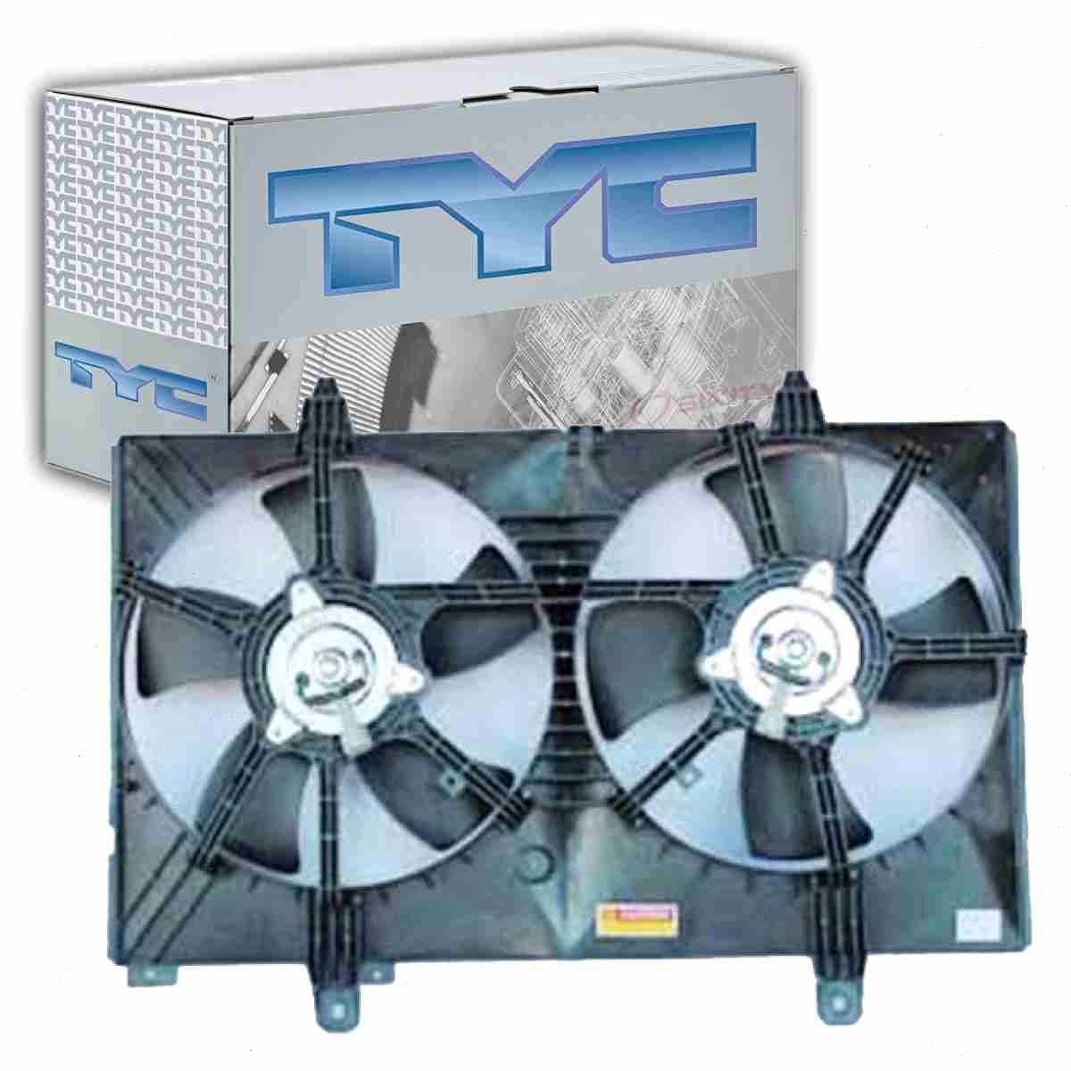 TYC Dual Radiator & Condenser Fan Assembly Replacement for Nissan Murano 2003-2007 - Cooling System Fan with Clutch Motor & Belts - Perfect for Engine Overheating Prevention & AC Performance