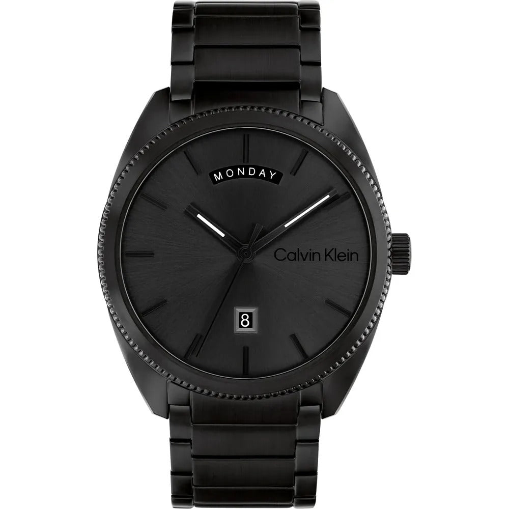 Calvin Klein Progress Black Plated Steel Watch 25200448 - Stylish Men's & Women's Timepiece for Office, Date Night & Formal Events