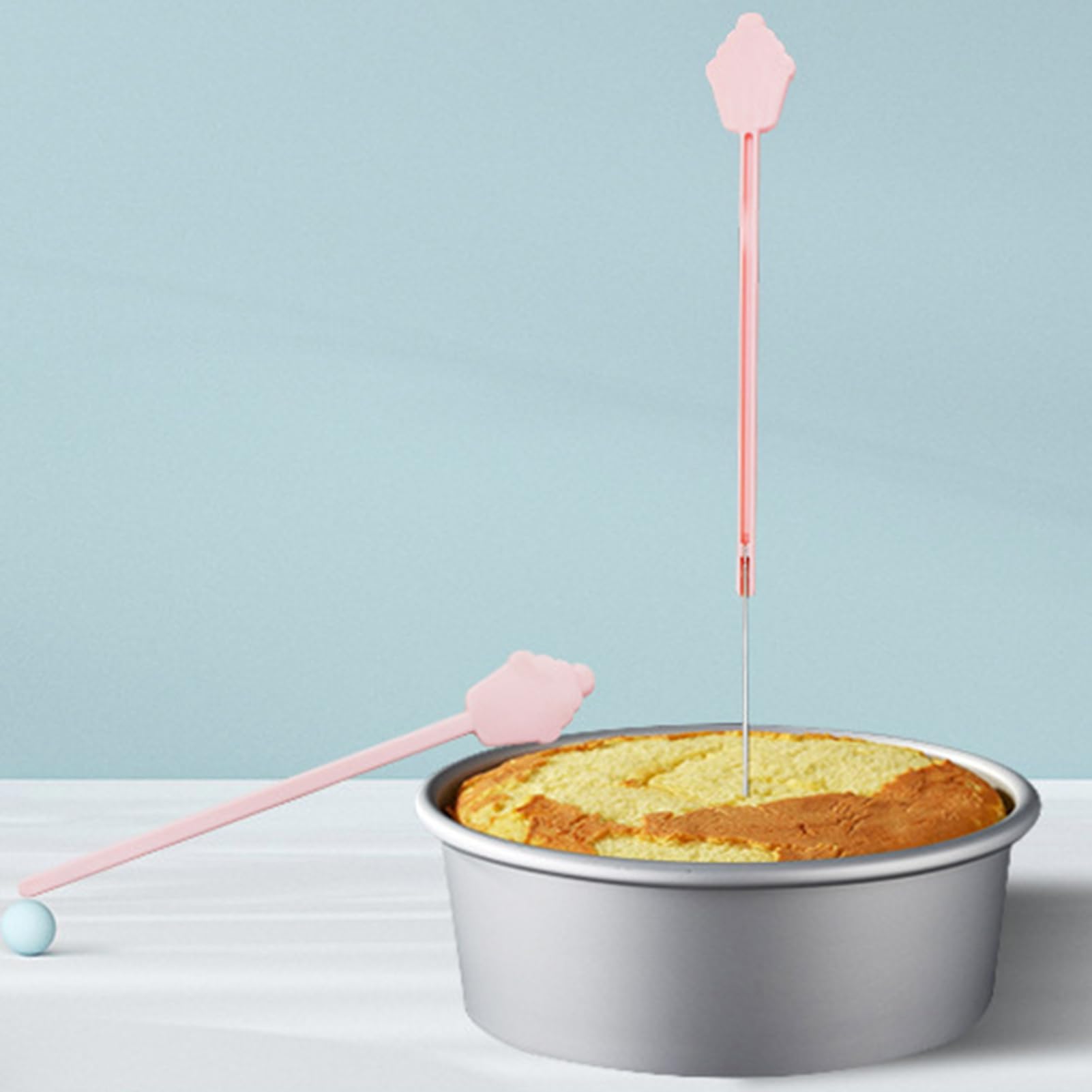 4Pcs Stainless Steel Cake Tester Kit - Portable Folding Cake Needle for Baking, Cooking & Kitchen Use - Perfect for Testing Sponge Cakes, Cupcakes & Bread Doneness