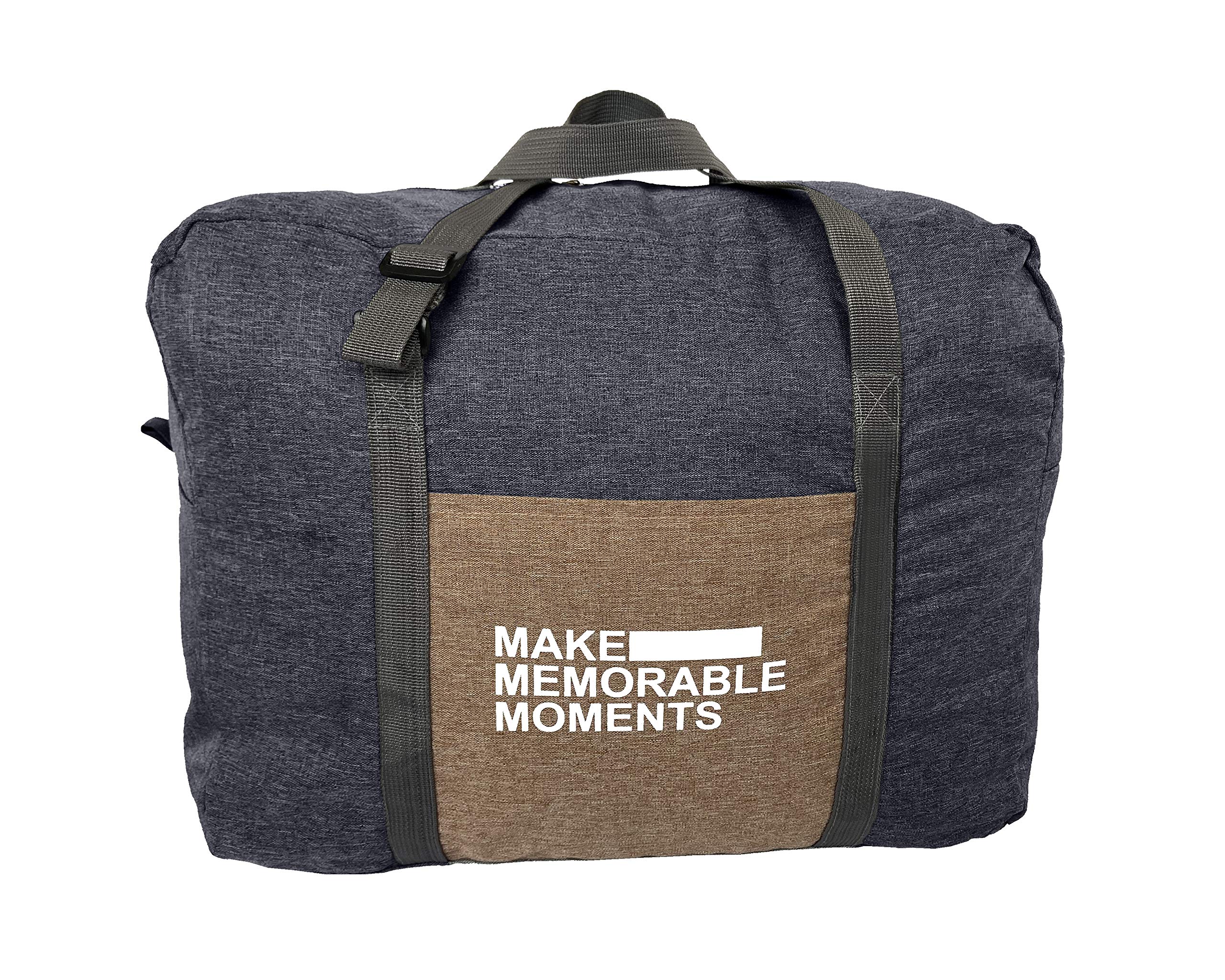 Foldable Travel Duffel Bag - Waterproof & Lightweight Carry-On Luggage for Gym, Camping & Weekend Trips (Dark Grey) | Perfect for Sports, Outdoor Adventures & Air Travel