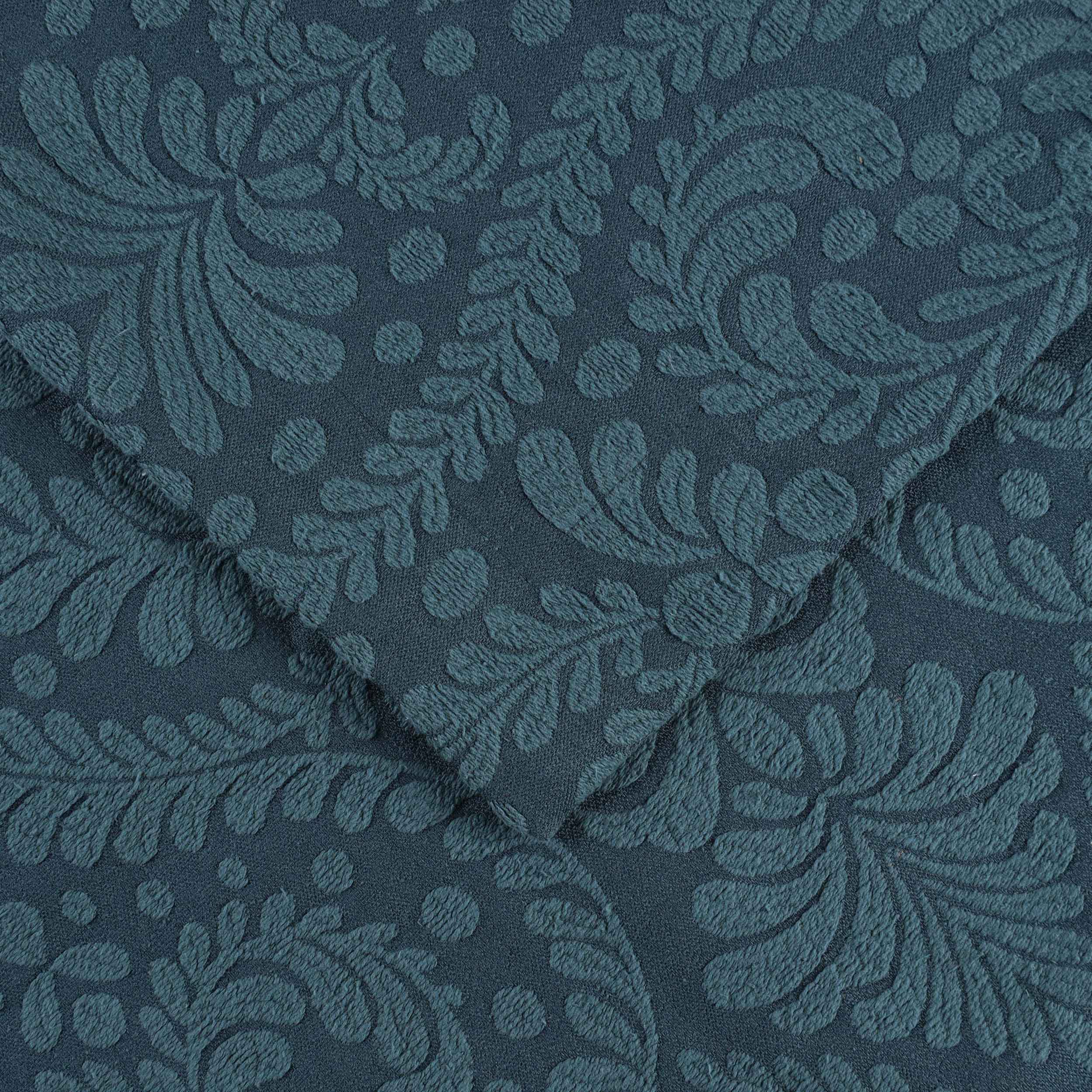 Premium Aspen Cotton Blend Jacquard Woven Floral Bedspread Set with Scalloped Edges - Queen Size Luxury Bedding for Master Bedroom & Guest Room Decor