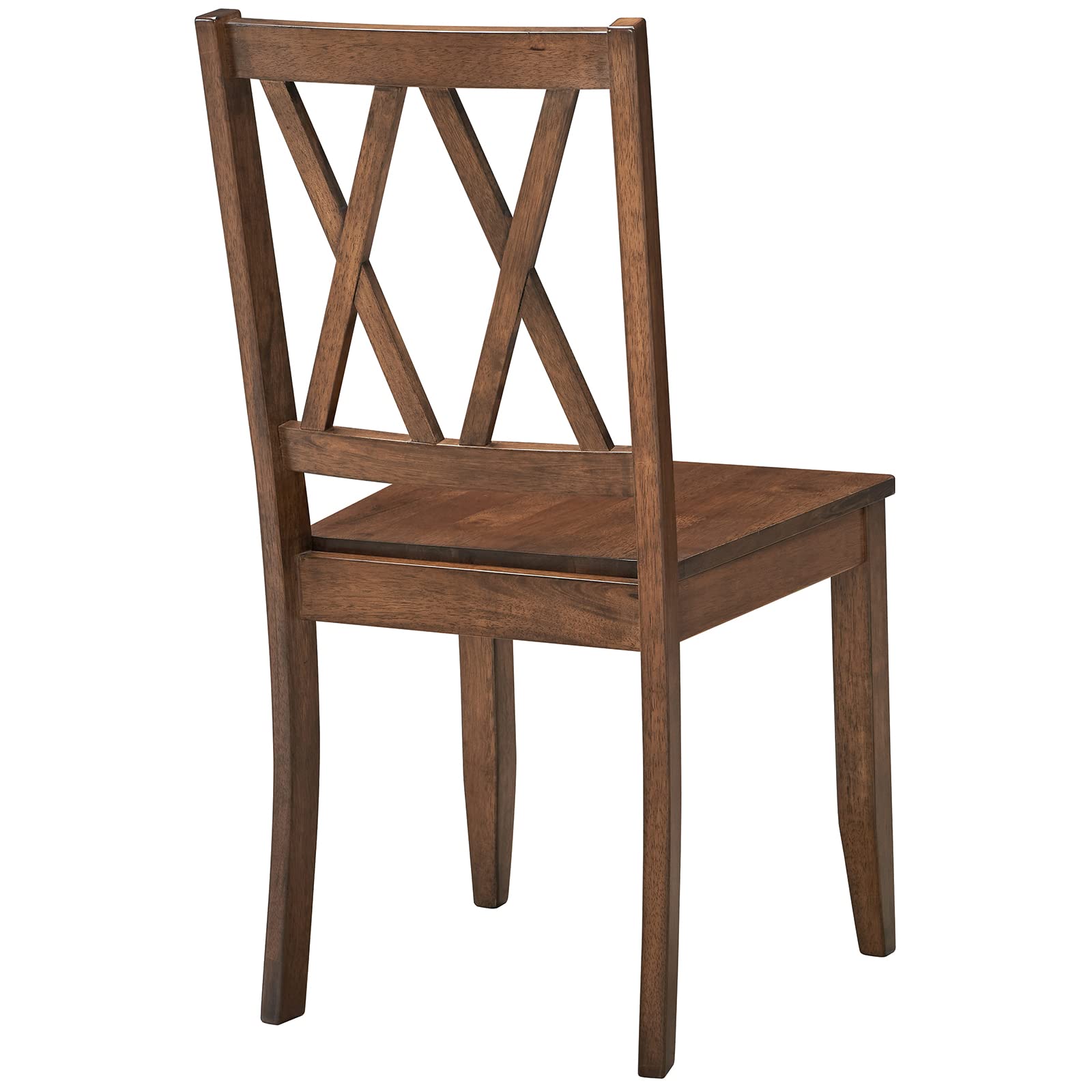 DUHOME 2-Piece Rubber Wood Dining Chairs Set, Cross Back Design, Natural Finish, Walnut Base – Perfect for Home Kitchen, Dining Room, and Breakfast Nook