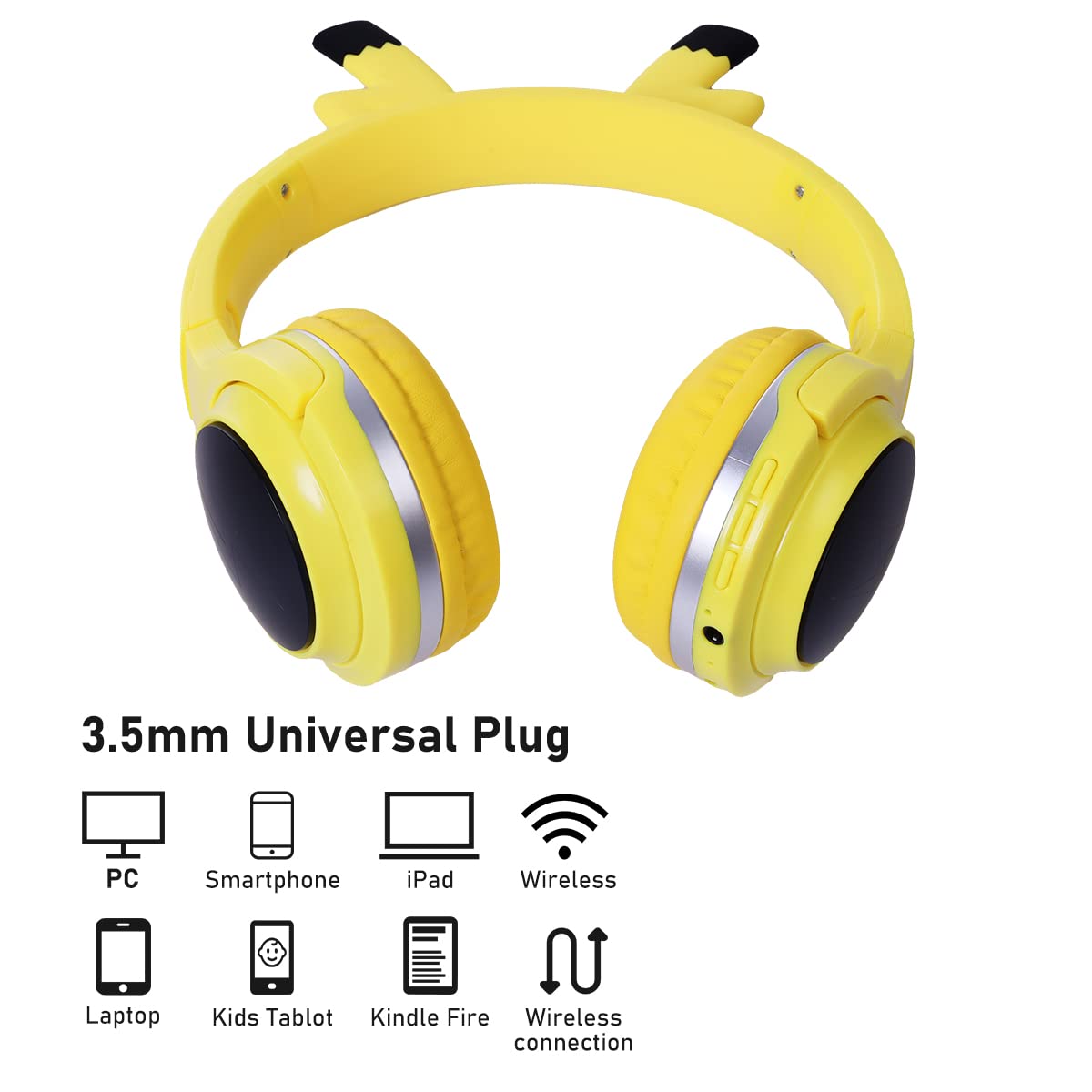 Wireless Kids Headphones with 7-Color LED Lights, 85dB Safe Volume & 40H Playtime - Ultra-Soft Over-Ear for School, Travel, Home & Online Learning - Perfect for Children's Study, Gaming & Entertainment