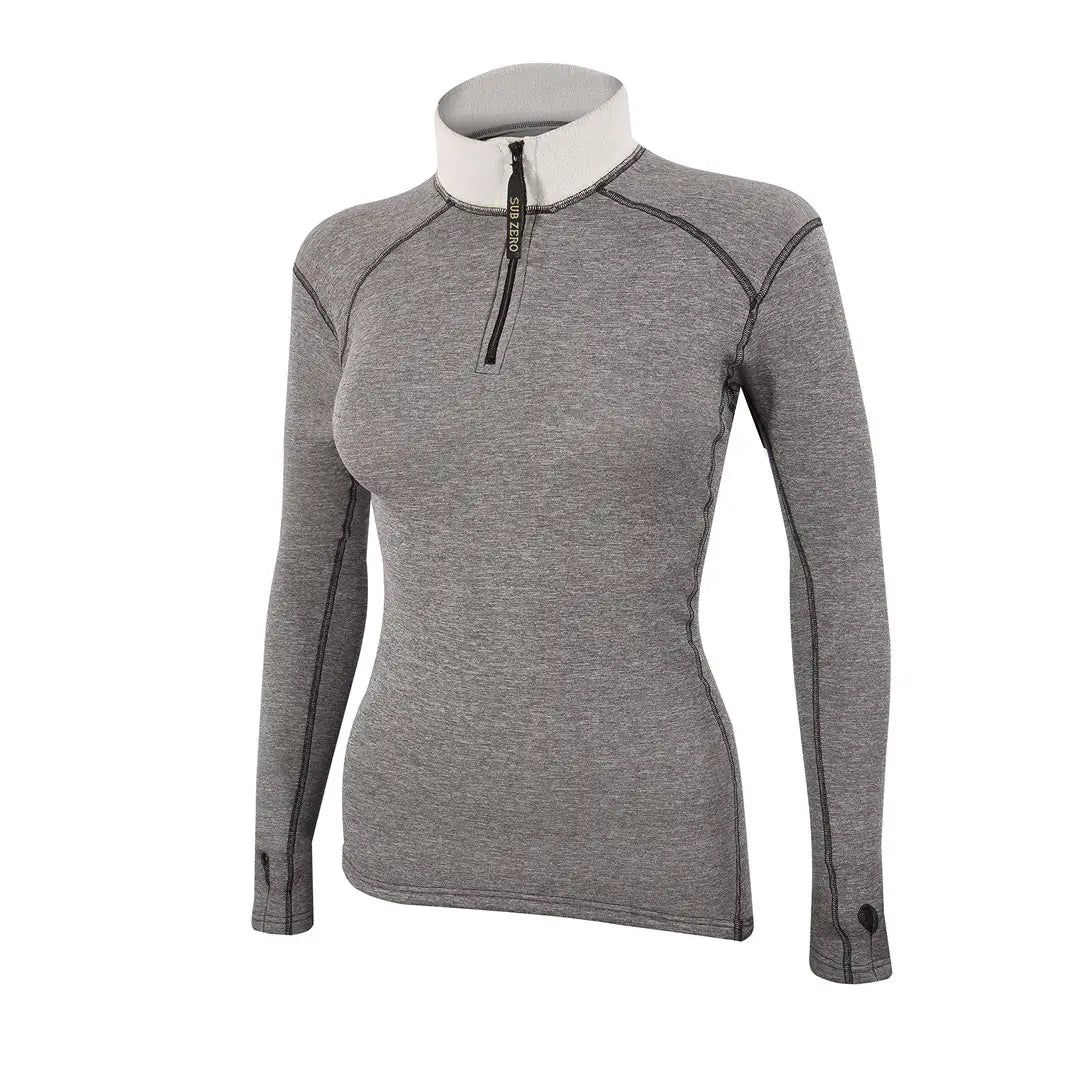 Factor 2 Plus Women's Long Sleeve Zip Neck Mid Layer Top - Lightweight Thermal Base Layer for Hiking, Running & Outdoor Activities