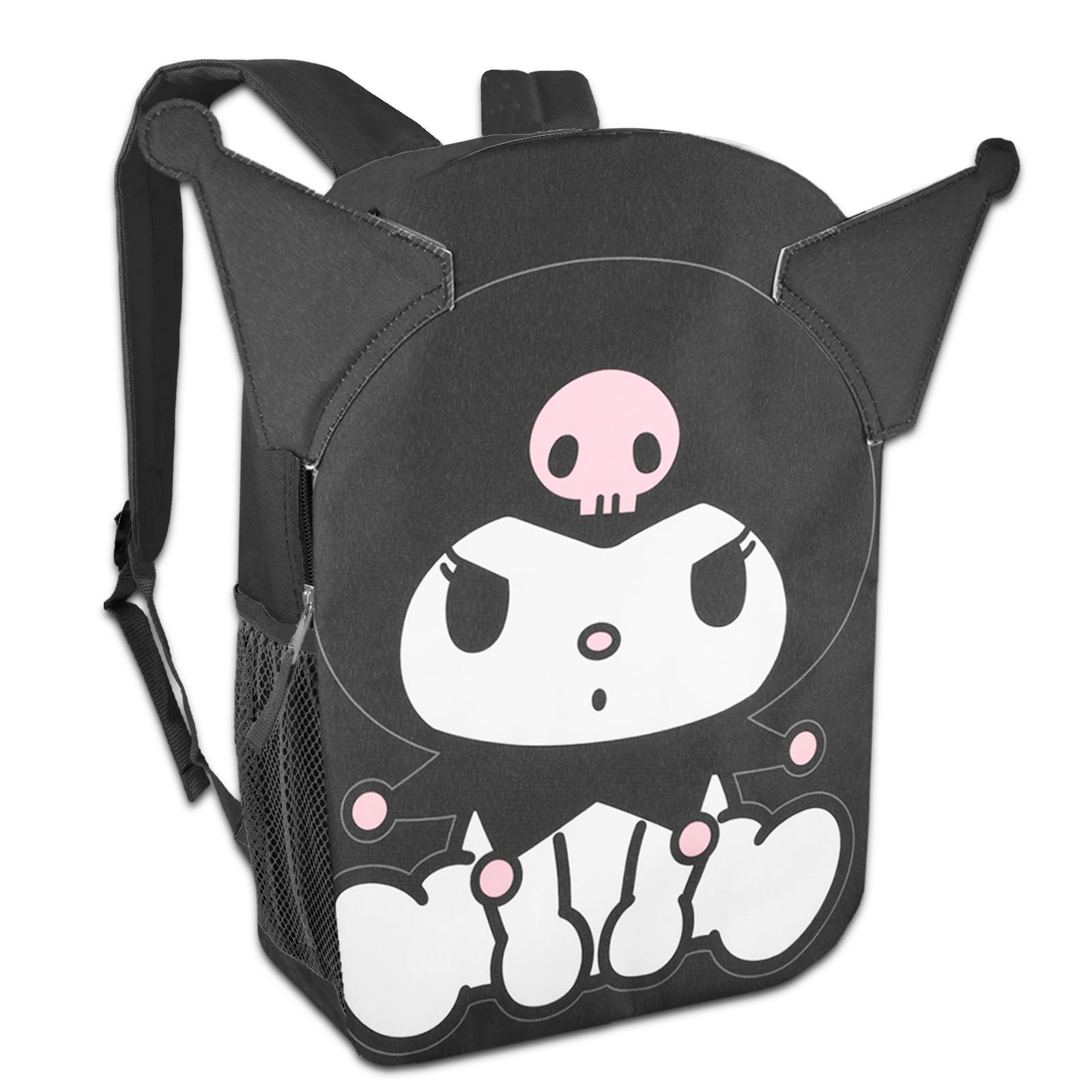 Kuromi Backpack for Girls 16 Inch - Cute Anime School Backpack with Hello Kitty Stickers & Accessories | Perfect for School, Travel, and Kawaii Fashion | Hello Kitty and Friends Collection
