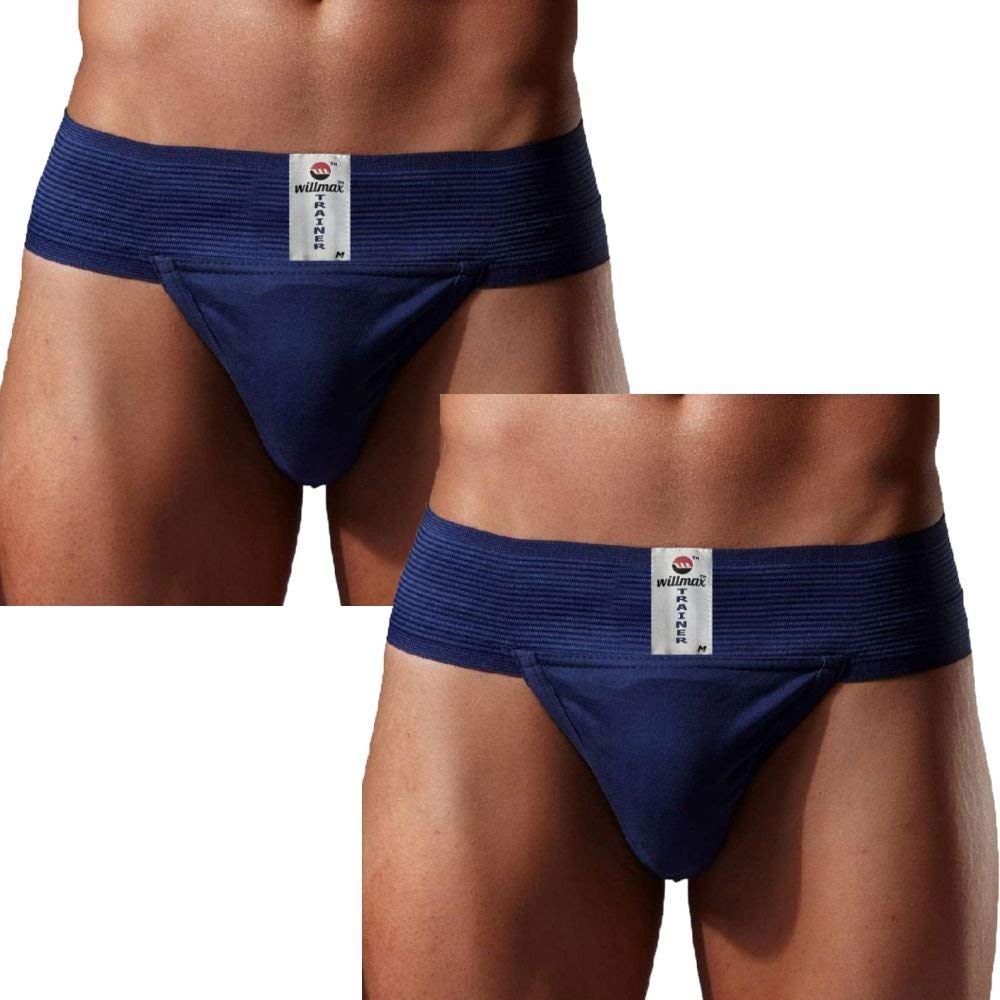WMX Gym Cotton Supporter Briefs with Cup Pocket - Athletic Fit Underwear for Men (Pack of 2) | Ideal for Workout, Running & Sports Activities