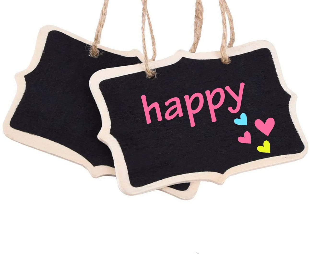 10 Pack Mini Chalkboard with Wooden Frame - Double Sided Hanging Blackboard Set Includes Chalk & Eraser - Perfect for Table Numbers, Home Decor, Party Favors, Restaurants, and DIY Craft Projects