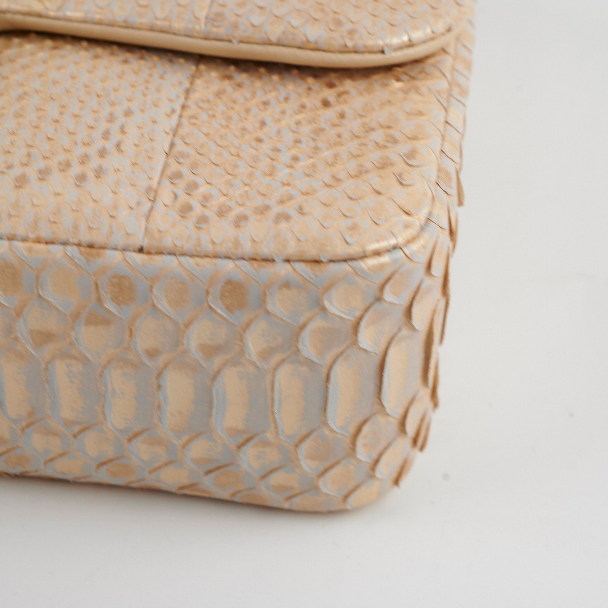 Chanel Python Flap Bag Light Gold - Luxury Designer Handbag for Women | Perfect for Evening Parties, Weddings & Special Occasions