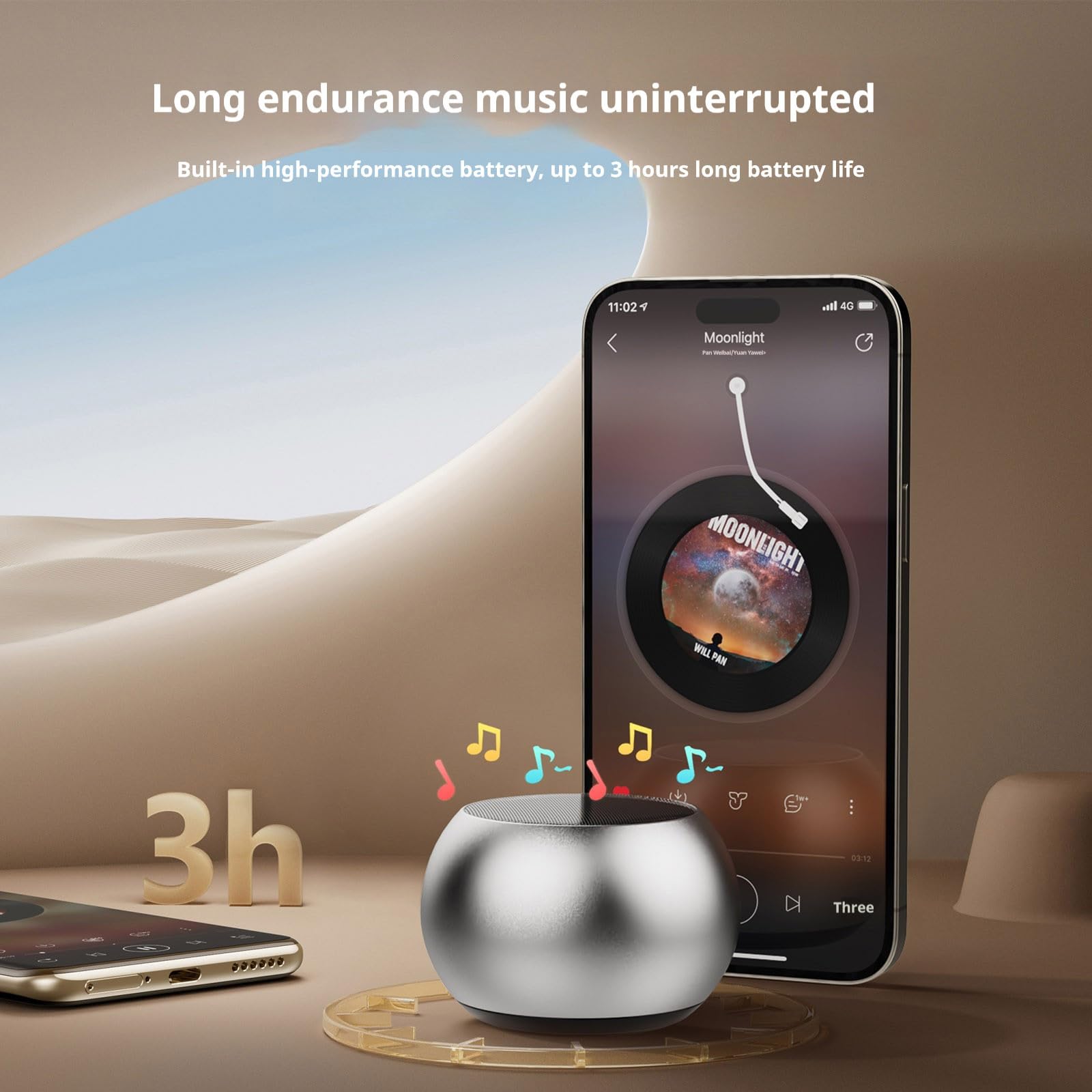 Xinxinyu Portable Wireless Bluetooth Speaker with Enhanced Bass, 15-Hour Playtime, Noise-Cancelling Mic, IP67 Waterproof - Perfect for Outdoor Adventures, Travel & Home Use (Silver)