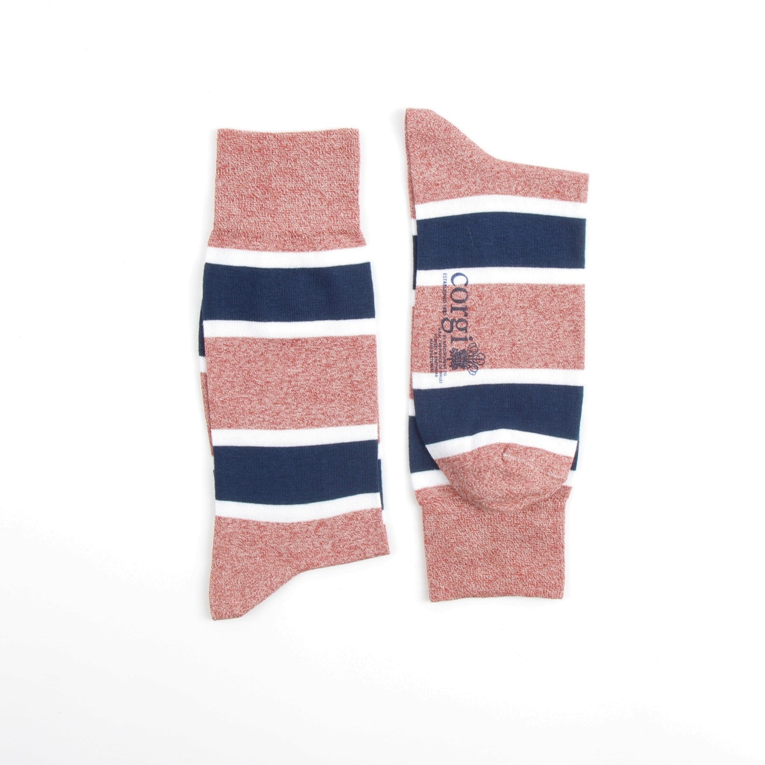 Men's Marl Stripe Cotton Socks - Breathable & Comfortable Casual Crew Socks for Everyday Wear, Workout & Outdoor Activities