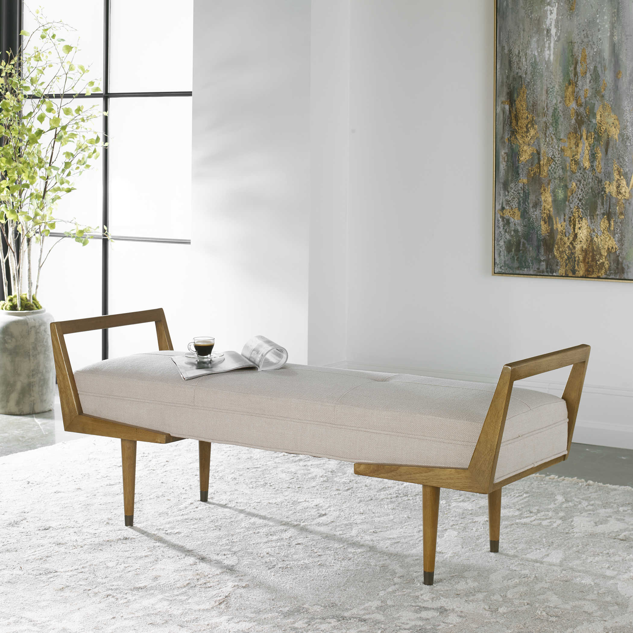 Waylon Bench - Modern Wooden Entryway Bench with Storage | Perfect for Hallway, Living Room & Bedroom Organization