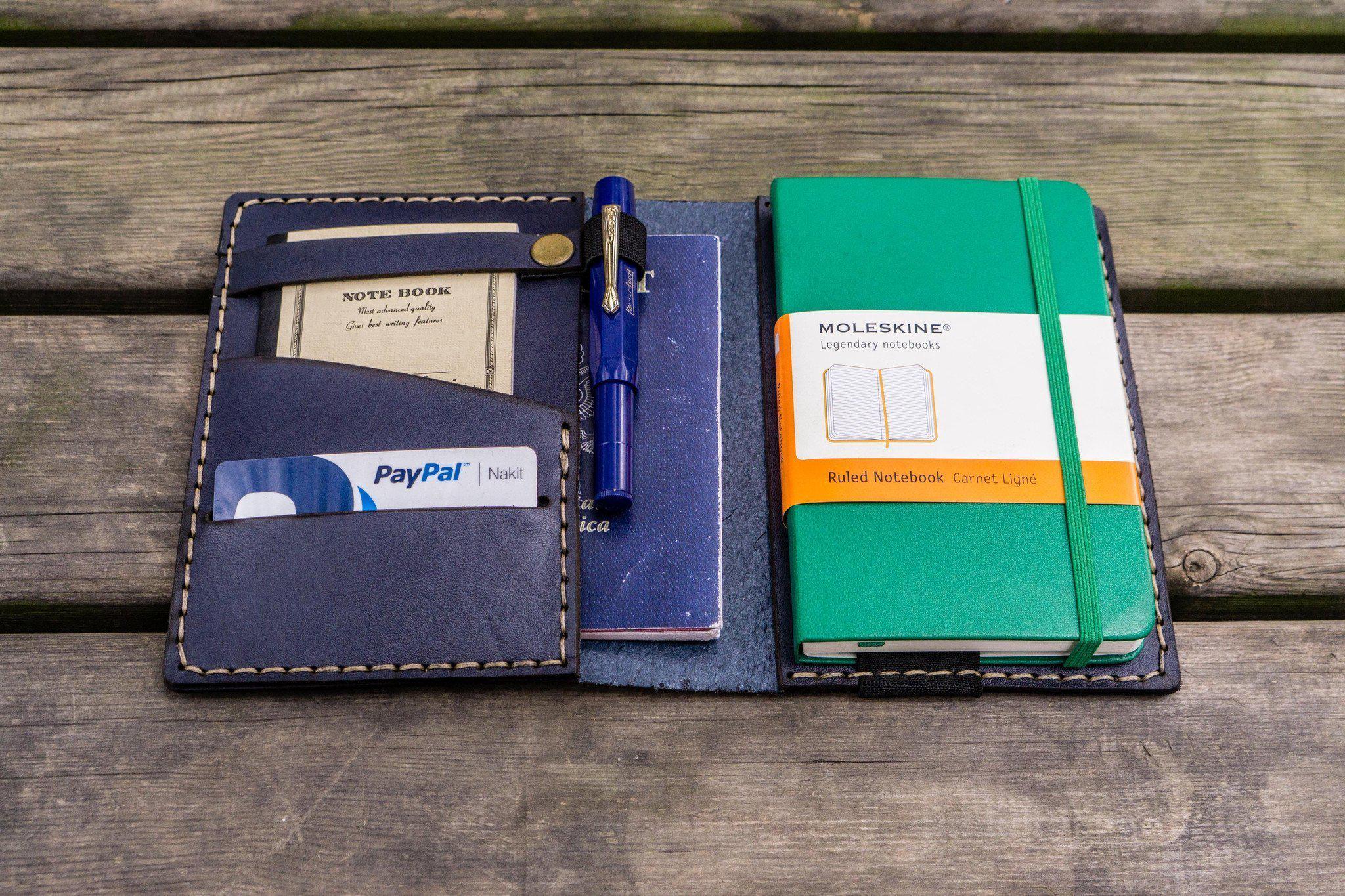 Premium Genuine Leather Hobonichi Techo A6 Planner Cover - Navy Blue | Durable & Stylish Organizer for Daily Planning, Journaling & Note-Taking | Perfect Gift for Students & Professionals