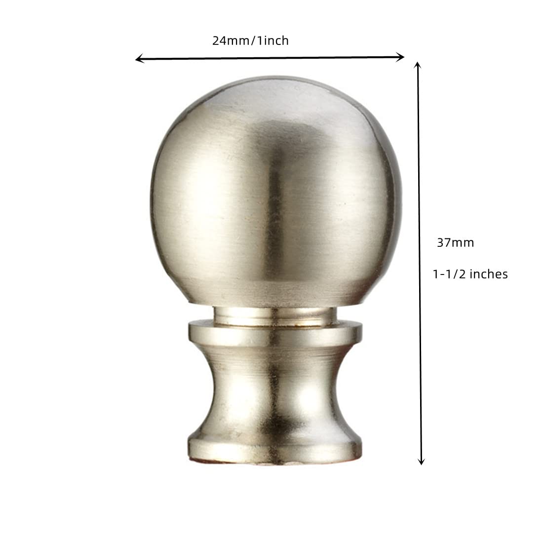 2 Pack Brushed Nickel Lamp Finials - Decorative Lamp Shade Knobs for Harp Holders, Perfect for Living Room, Bedroom & Office Lighting Decor