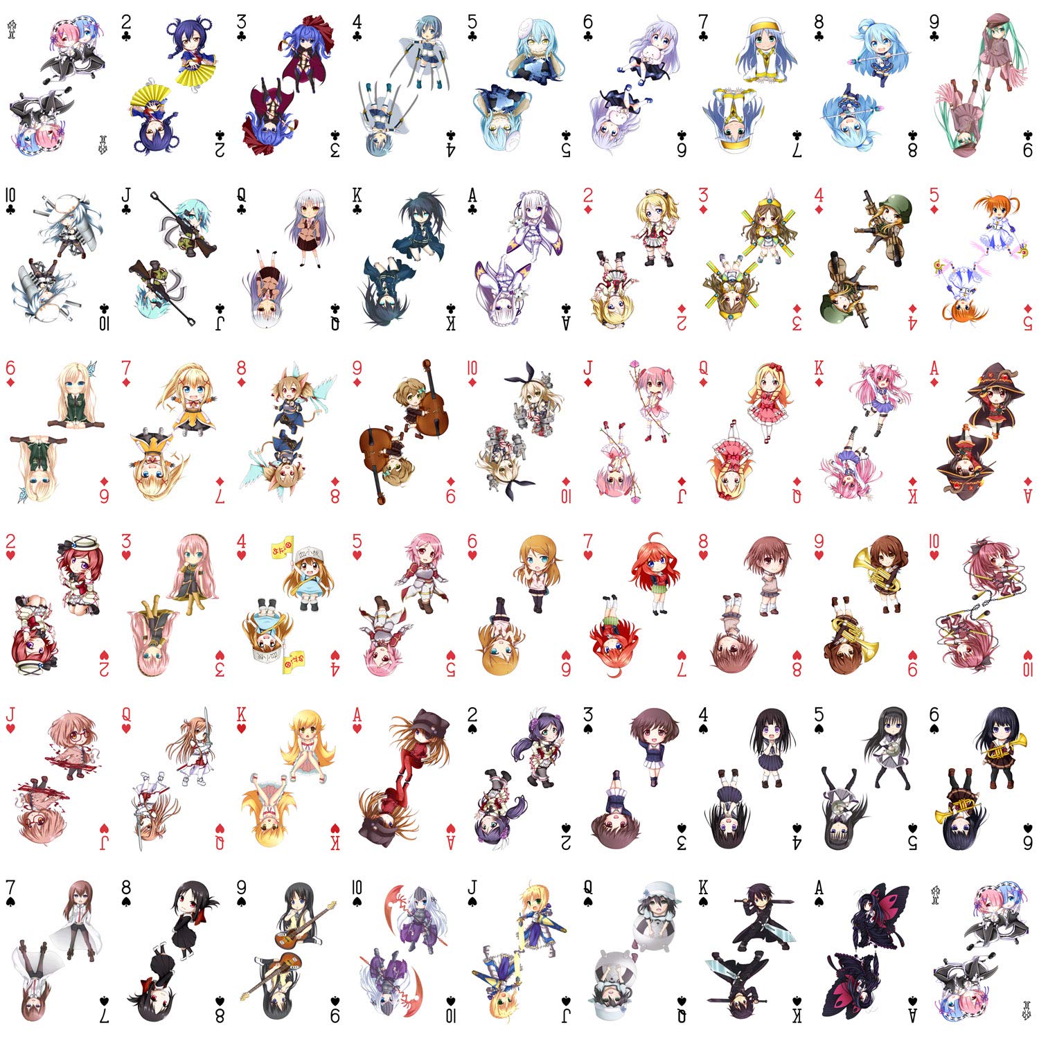 Anime Playing Cards - 54 Unique Poker Deck with KUENO Chibi Manga Characters | Perfect for Game Nights, Collectors & Anime Fans