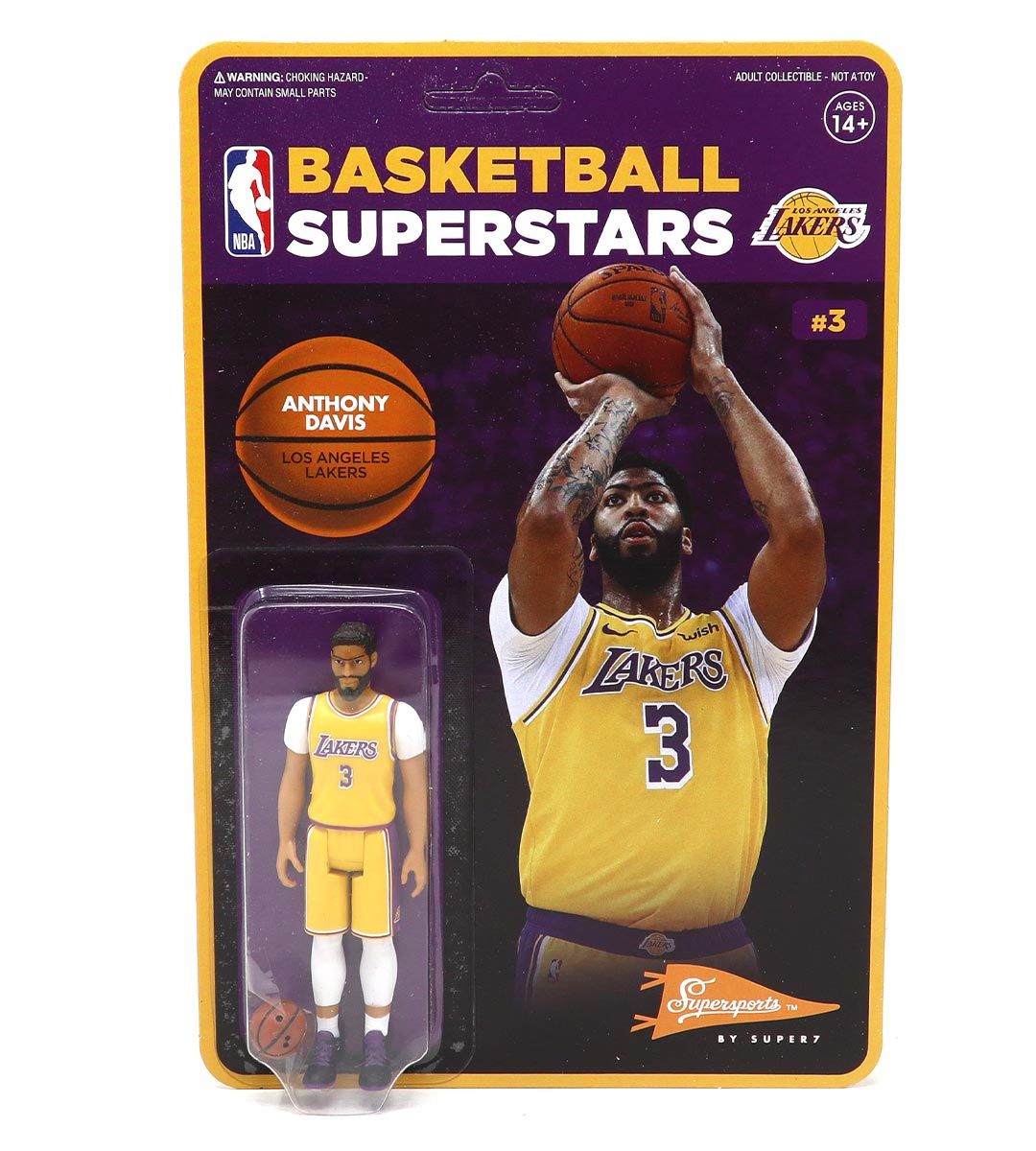 Anthony Davis NBA ReAction Figure - Los Angeles Lakers Collectible Toy for Fans & Sports Memorabilia Enthusiasts - Perfect for Display, Gifting & Game Room Decor