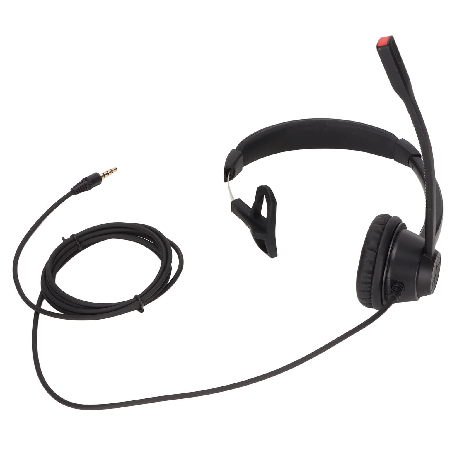 Vbestlife 3.5mm Noise Cancelling Telephone Headset with Mic - Unilateral Corded Customer Service Headphones for Office, Call Center & Telemarketing | Perfect for Remote Work, Online Meetings & Professional Calls