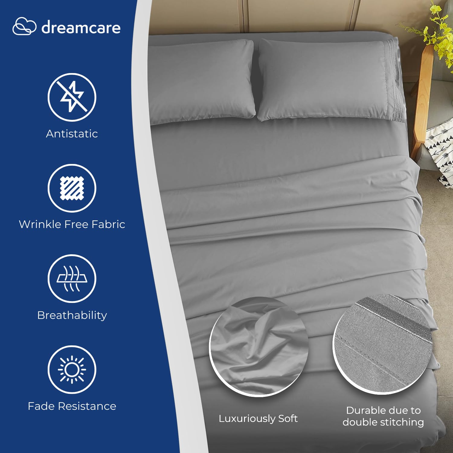 Cooling California King Sheet Set - 4pc Deep Pocket Bed Sheets up to 15