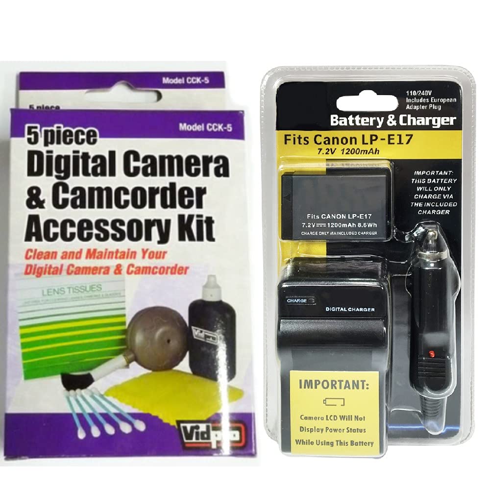Canon EOS Rebel SL3 Accessory Kit with Battery & Cleaning Kit for Travel Photography