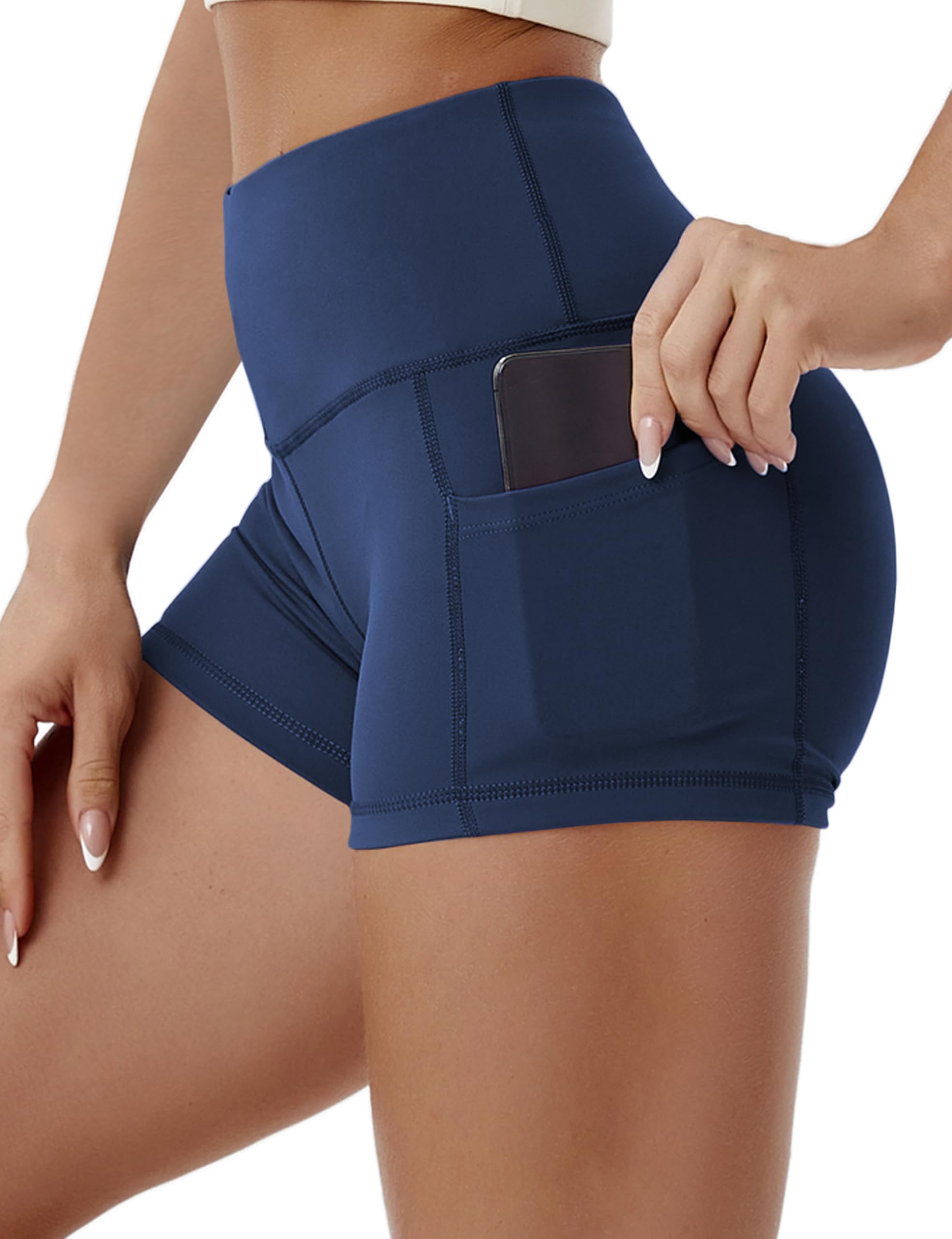 BUBBLELIME Women's High Waist Yoga Shorts with Tummy Control - 2.5